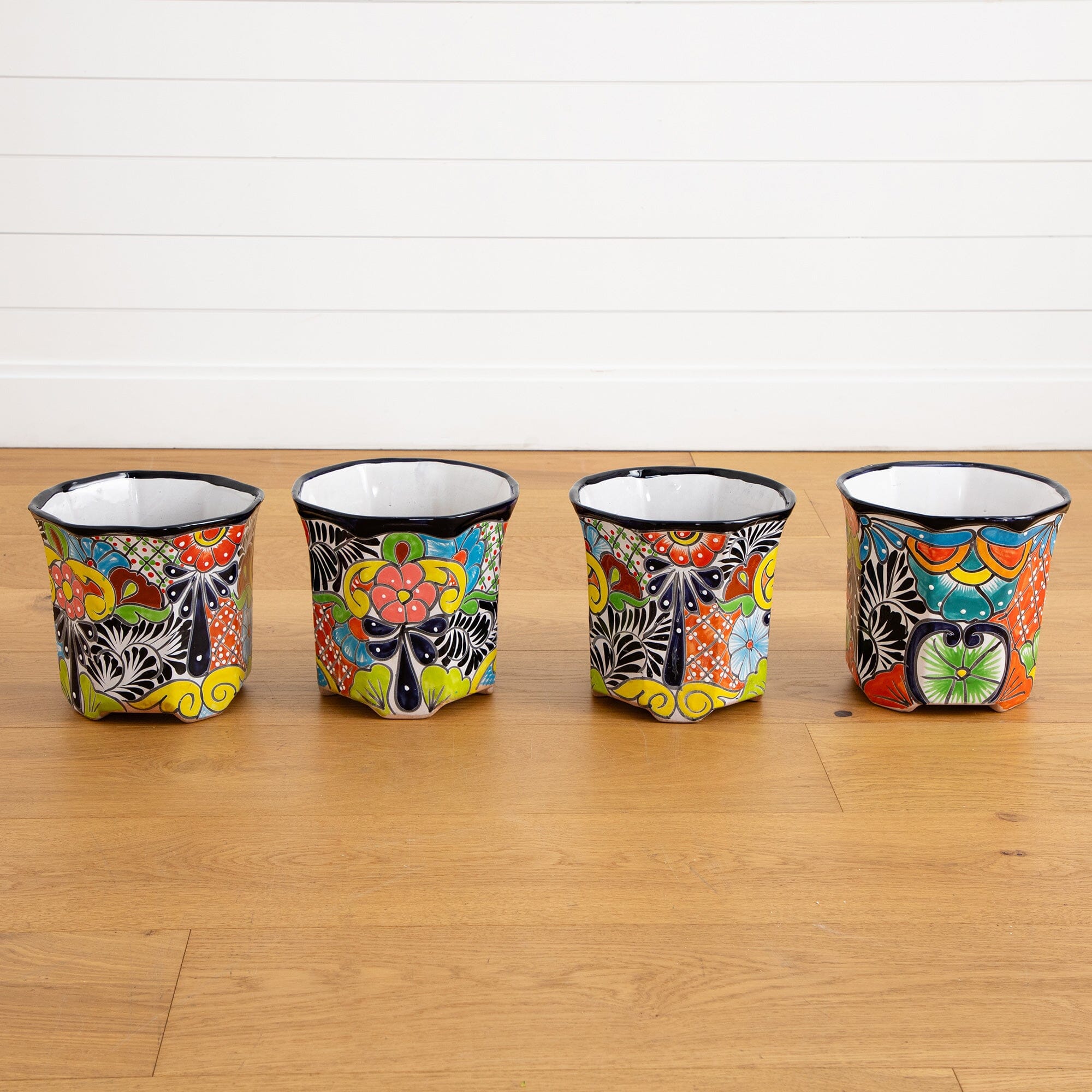 9.5" x 10" Handmade Mexican Talavera Ceramic Planter - Image 4