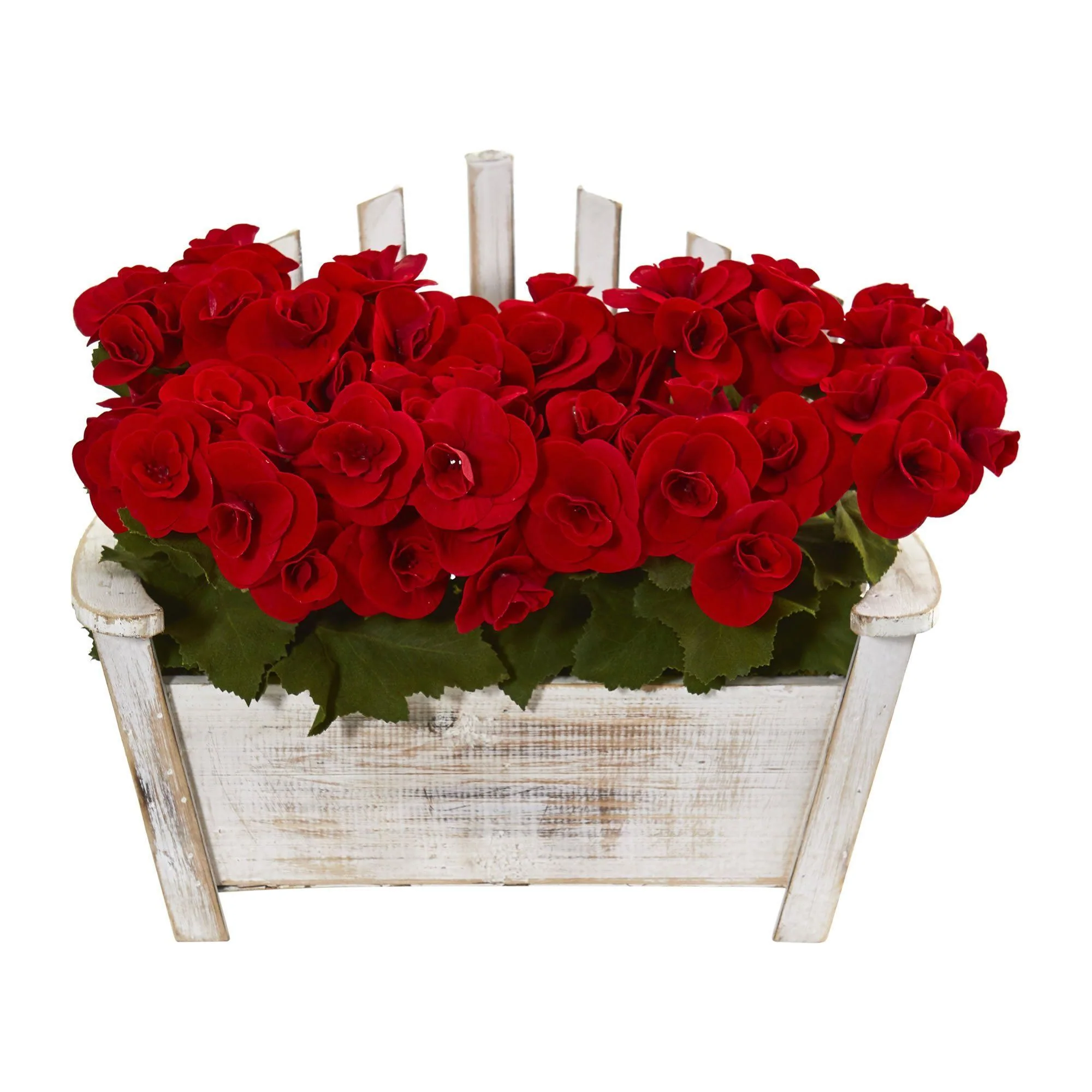 Begonia Artificial Arrangement in Chair Planter - Image 2