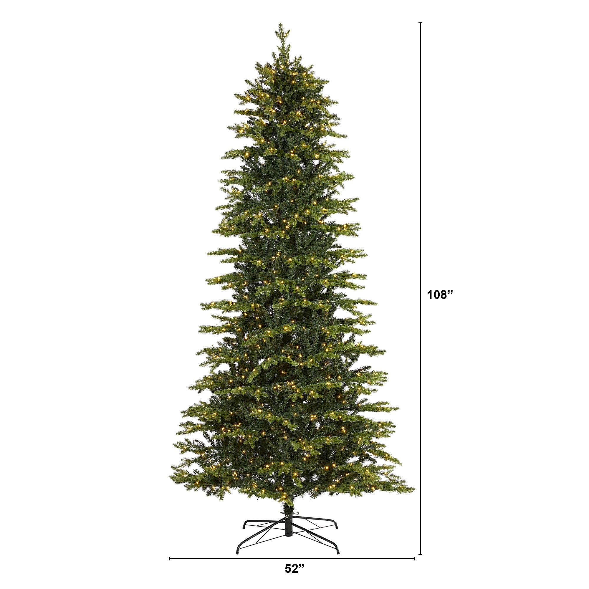 9’ Belgium Fir “Natural Look” Artificial Christmas Tree with 800 Clear LED Lights - Image 2