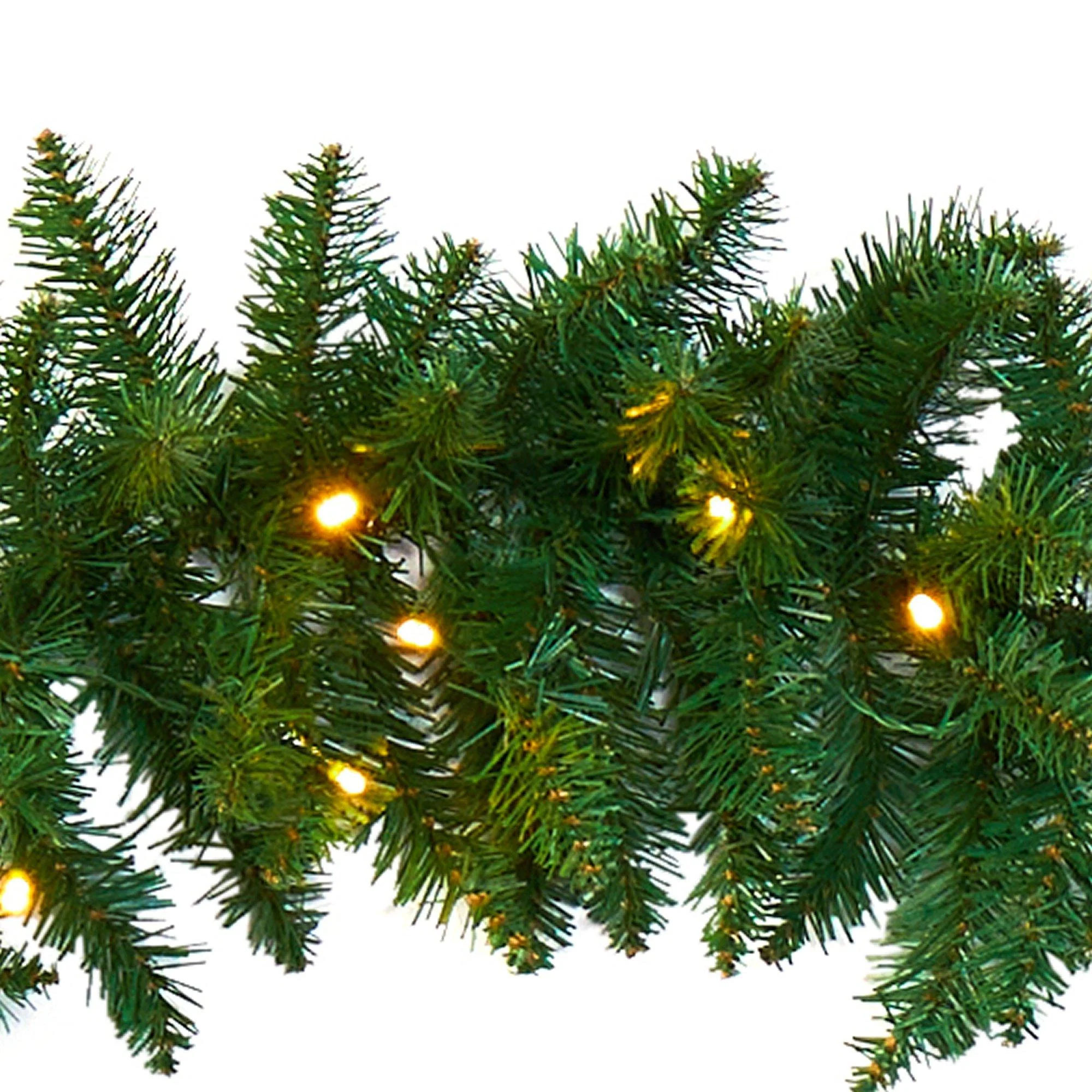9’ Christmas Pine Artificial Garland with 50 Warm White LEDs Lights - Image 4