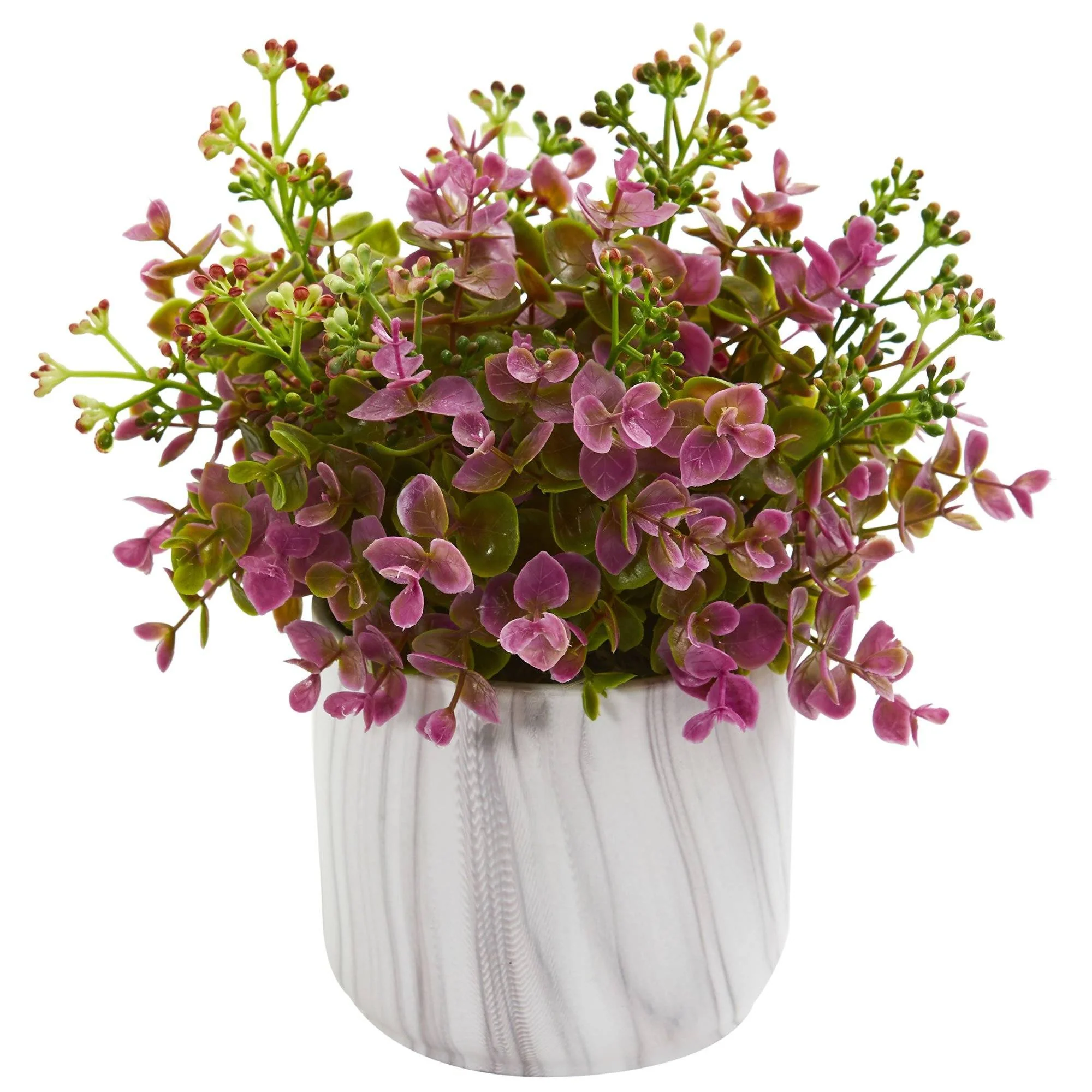Eucalyptus Artificial Plant in Marble Finished Vase - Image 2