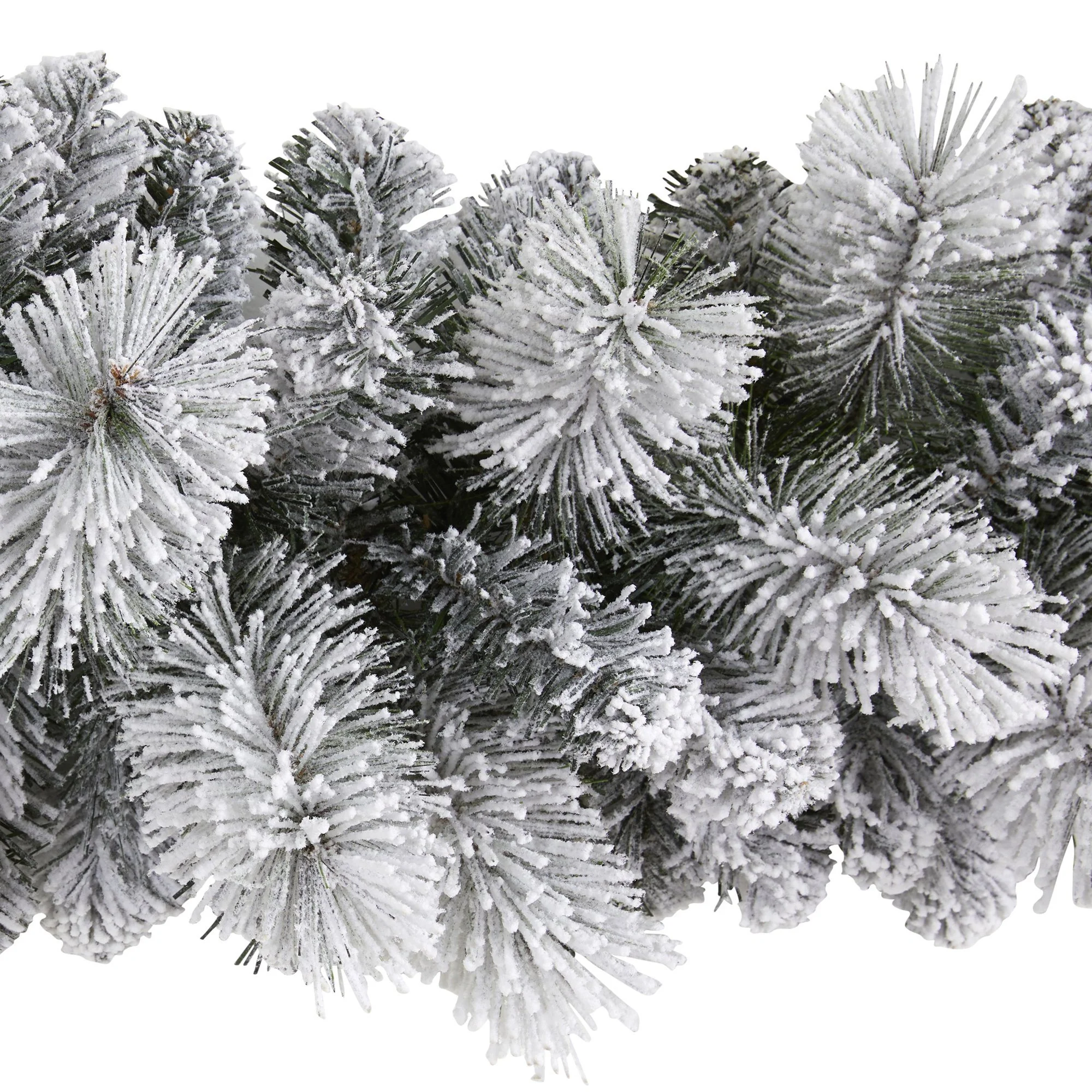 9’ Flocked Christmas Artificial Garland with 180 Bendable Branches - Image 3