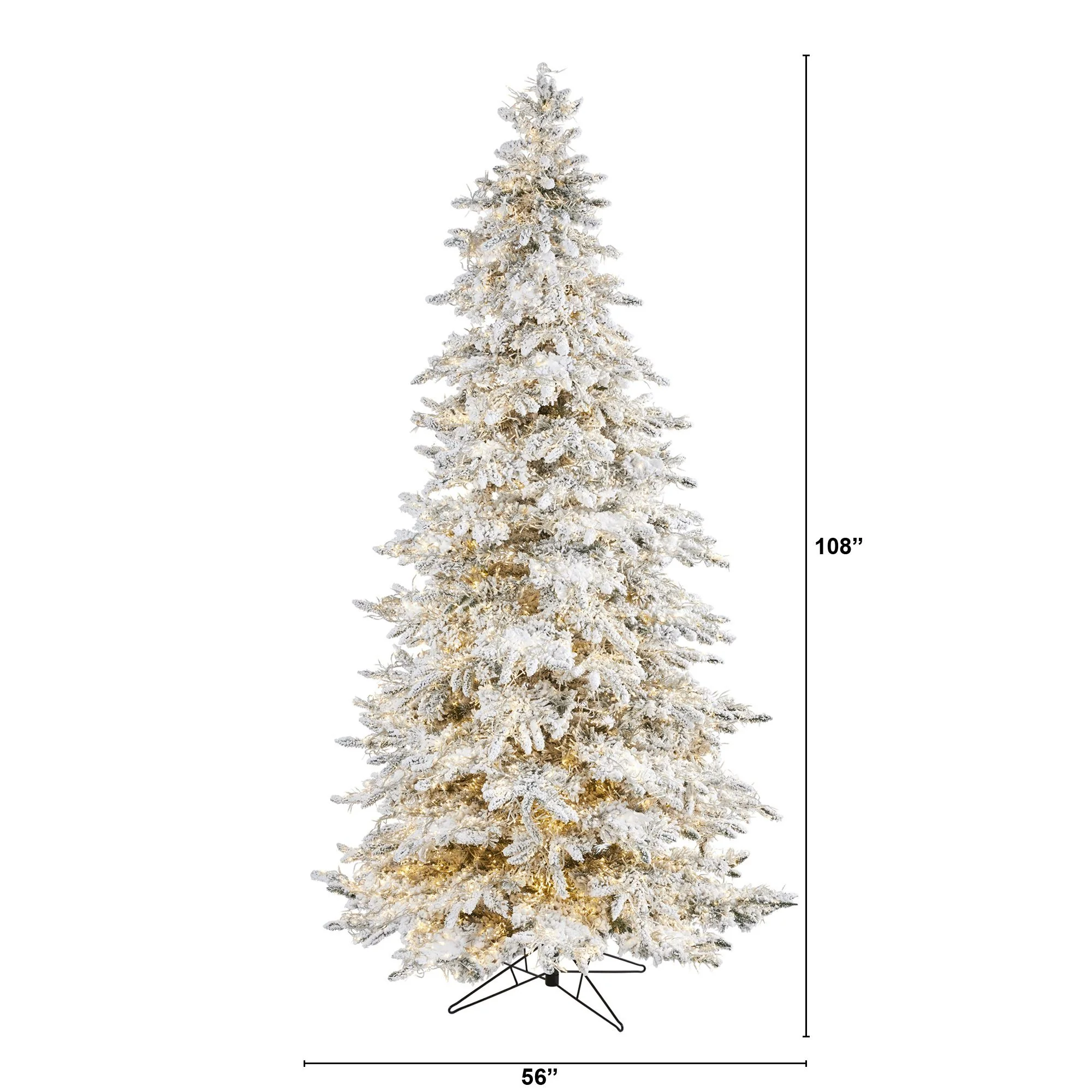 9' Flocked Grand Northern Rocky Fir Artificial Christmas Tree with 8208 Warm Cluster (Multifunction) LED Lights and 1818 Bendable Branches - Image 2