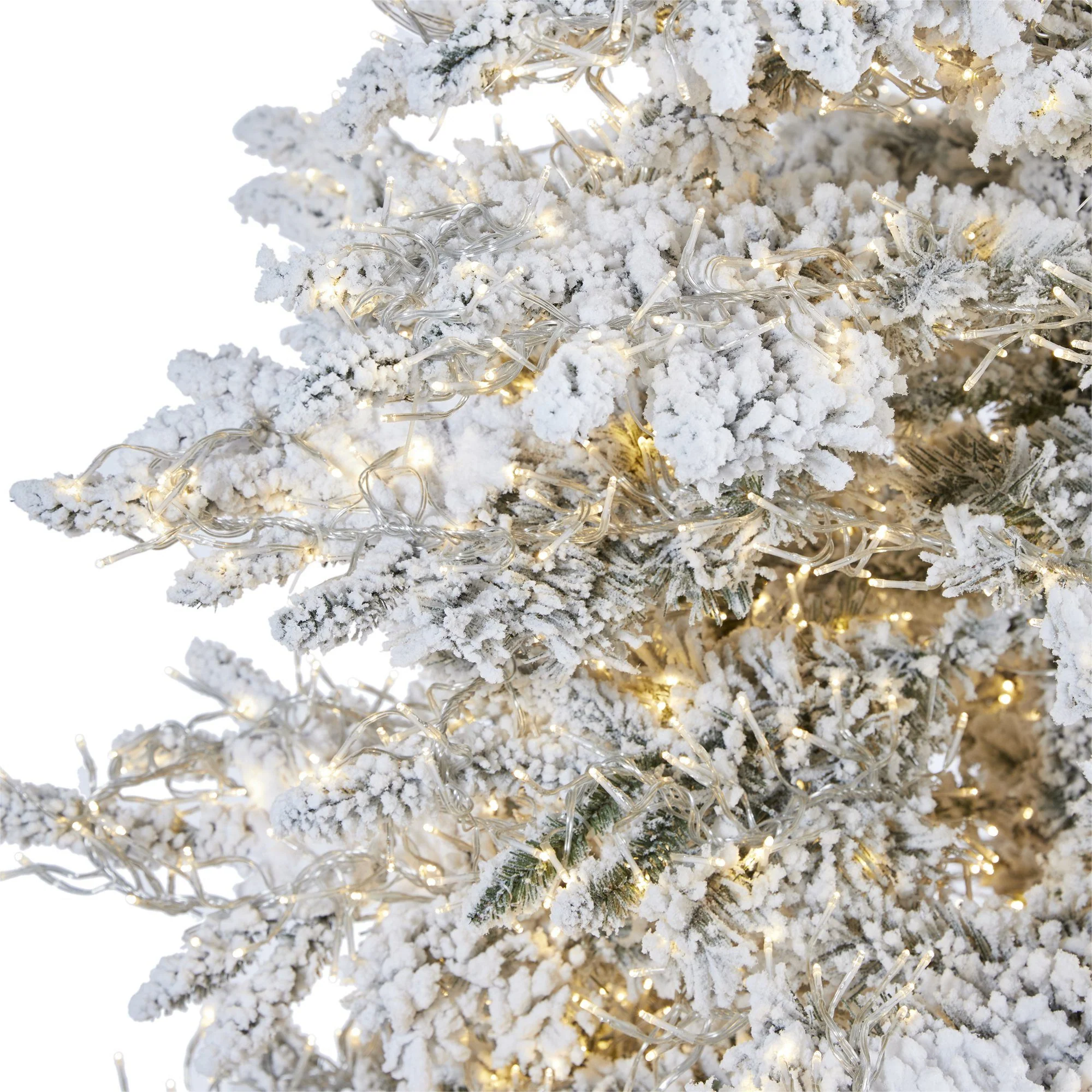9' Flocked Grand Northern Rocky Fir Artificial Christmas Tree with 8208 Warm Cluster (Multifunction) LED Lights and 1818 Bendable Branches - Image 3