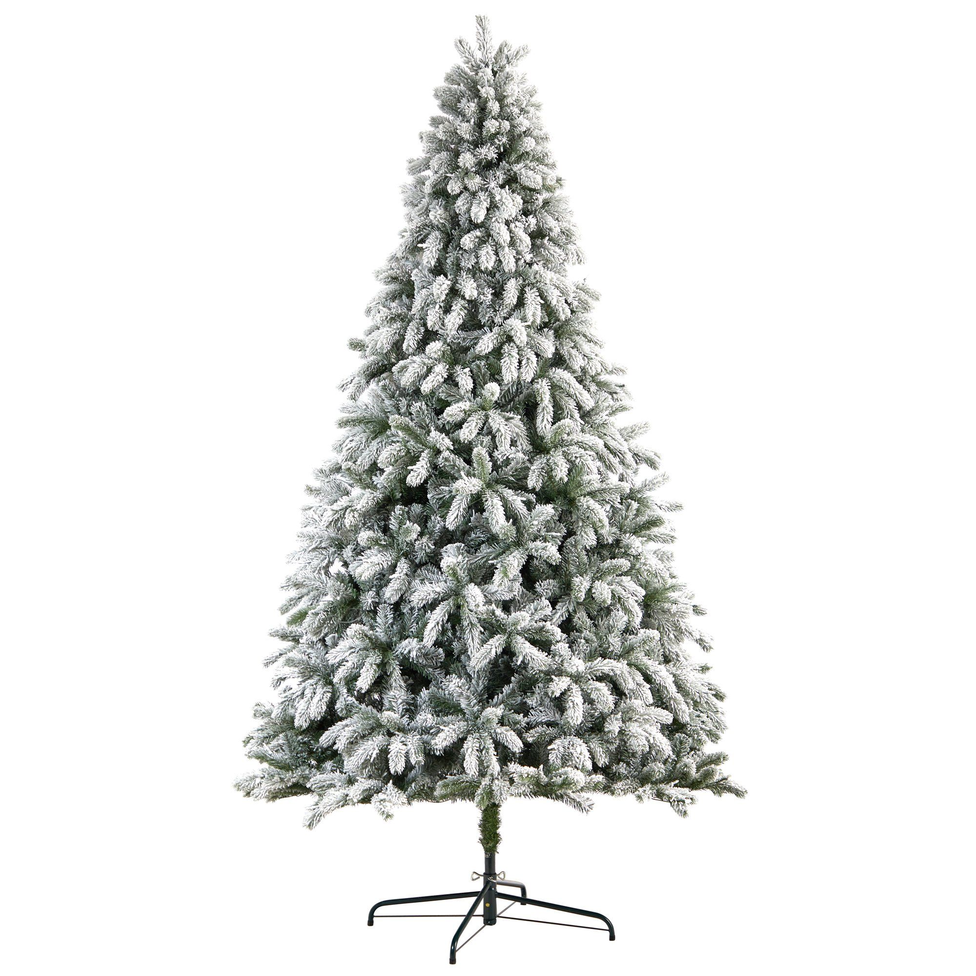 9’ Flocked South Carolina Spruce Christmas Tree with 850 Clear Lights and 2329 Bendable Branches - Image 3