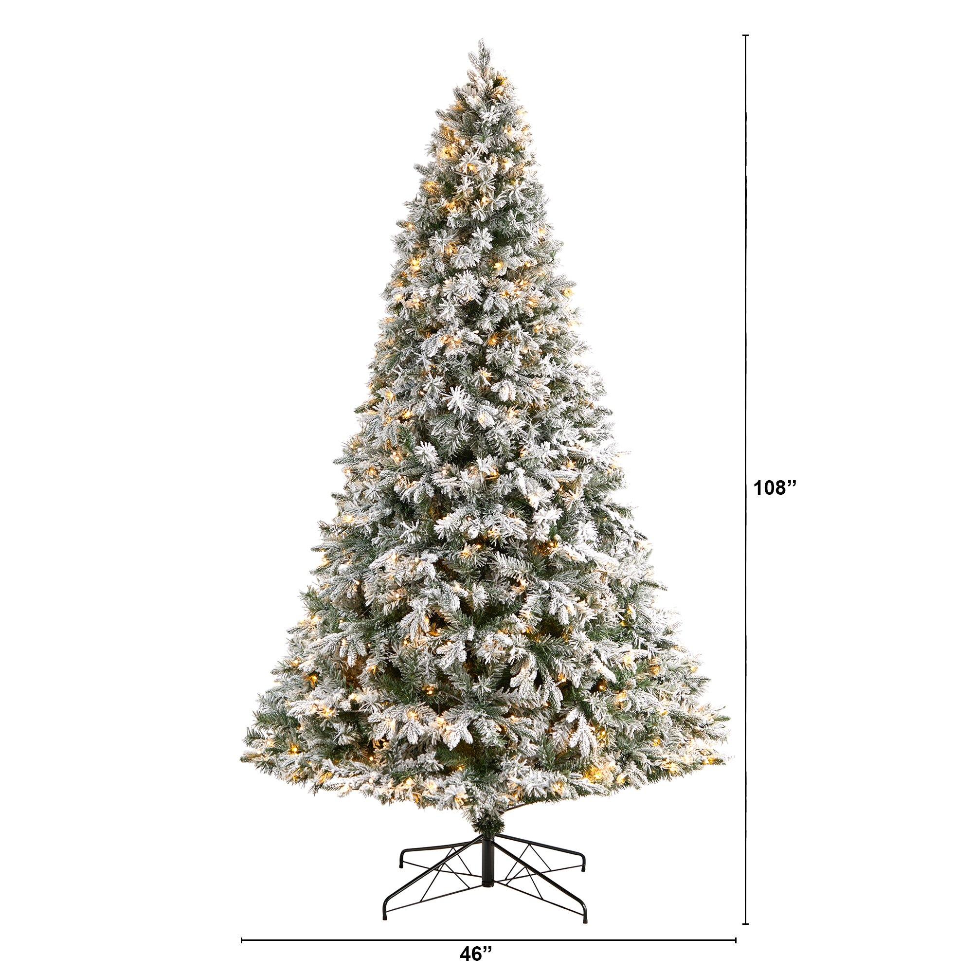 9' Flocked Vermont Mixed Pine Christmas Tree with 650 LED Lights and 1960 Bendable Branches - Image 2