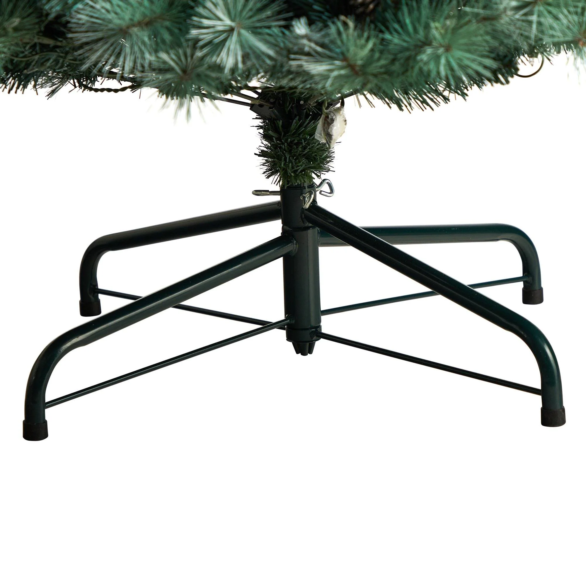 9' Frosted Tip British Columbia Mountain Pine Artificial Christmas Tree with 400 Clear Lights, Pine Cones and 882 Bendable Branches - Image 6