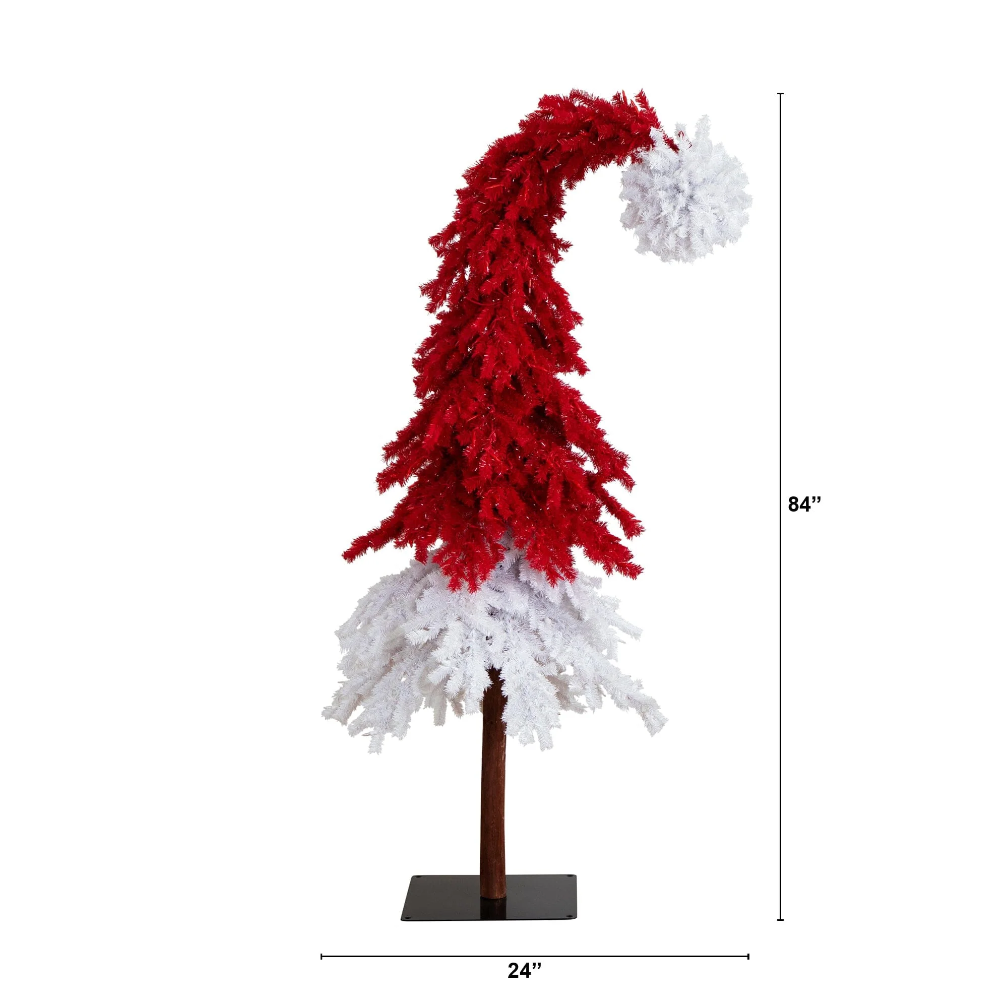 9’ Holiday Red Santa’s Hat Christmas Tree with 500 LED lights and 1272 Bendable Branches - Image 6