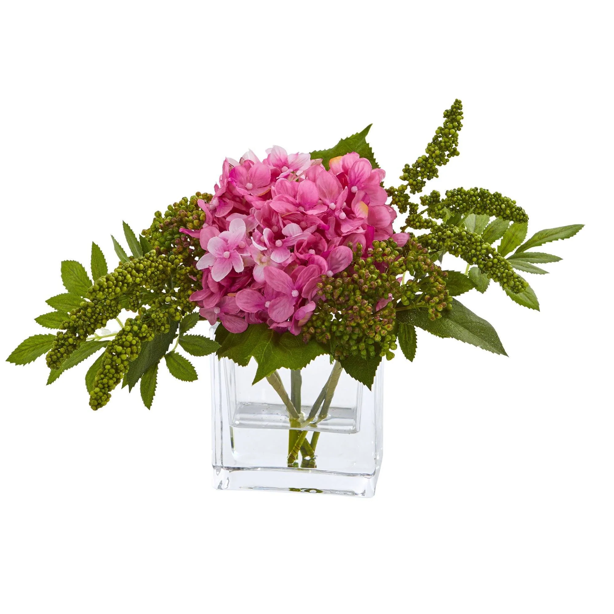 Hydrangea Artificial Arrangement in Vase (Set of 2) - Image 2