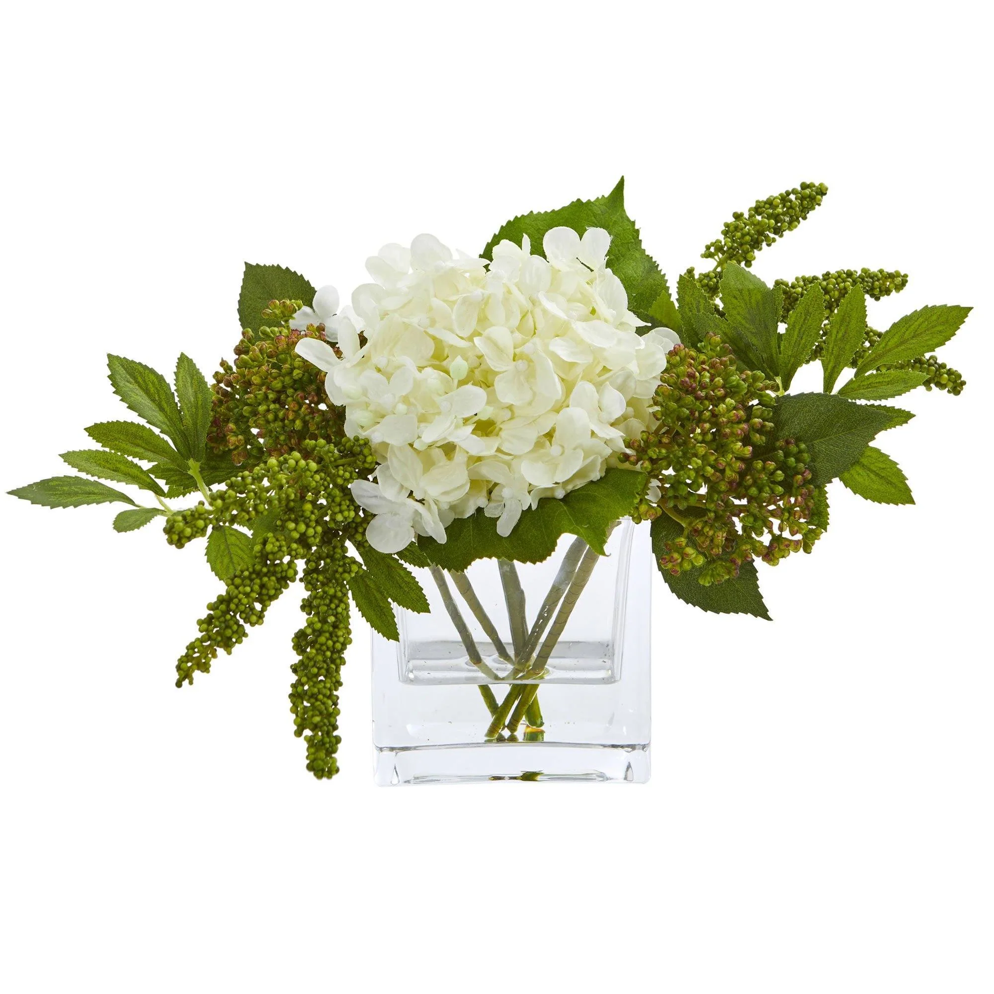 Hydrangea Artificial Arrangement in Vase (Set of 2) - Image 3