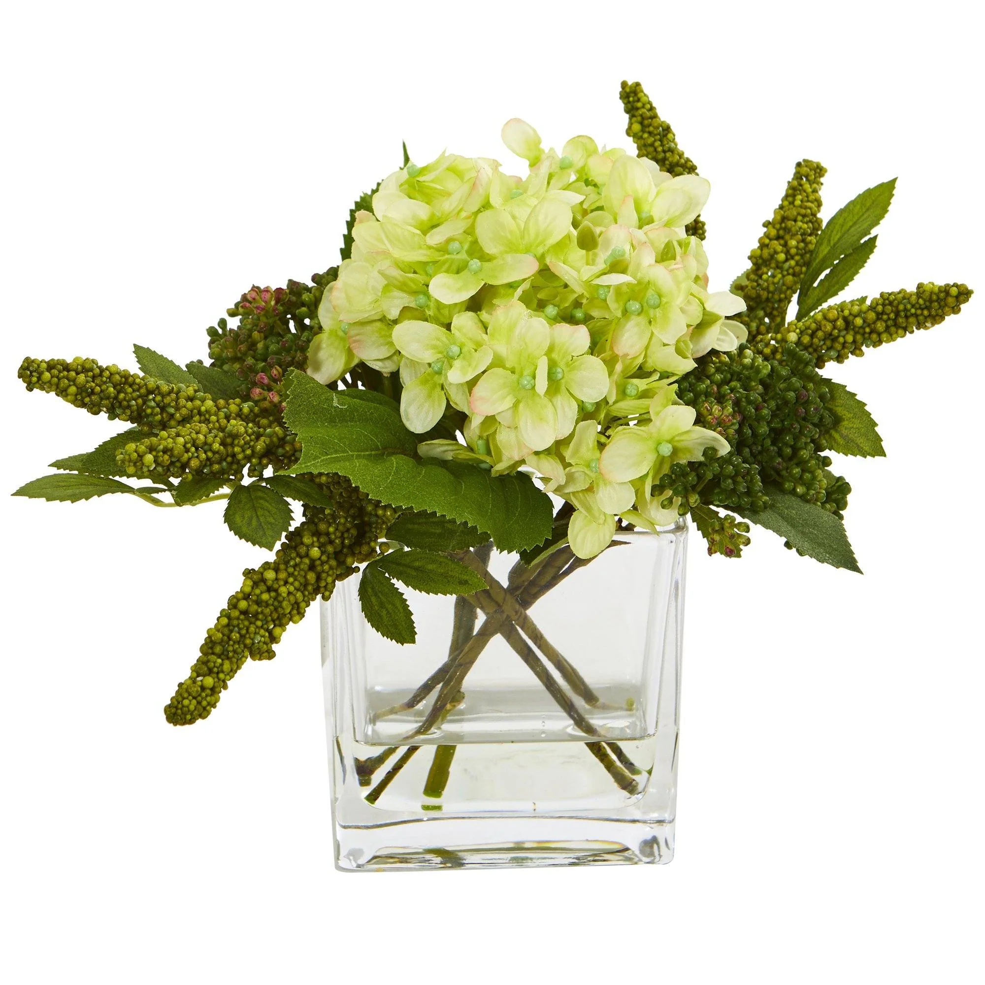 Hydrangea Artificial Arrangement in Vase (Set of 2) - Image 5
