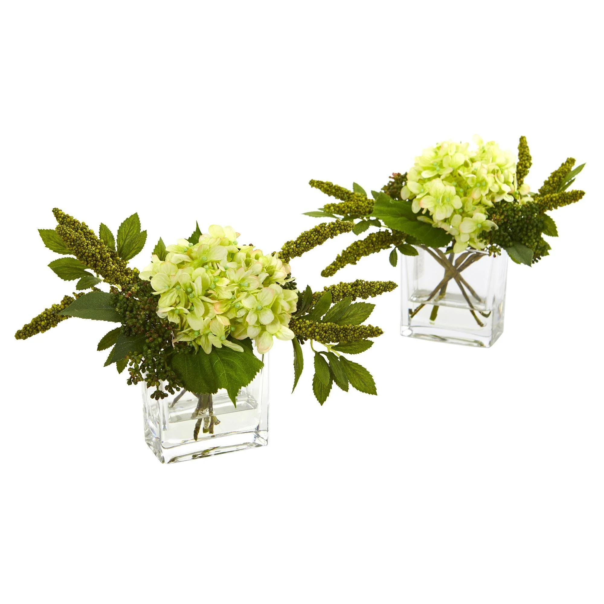 Hydrangea Artificial Arrangement in Vase (Set of 2) - Image 6