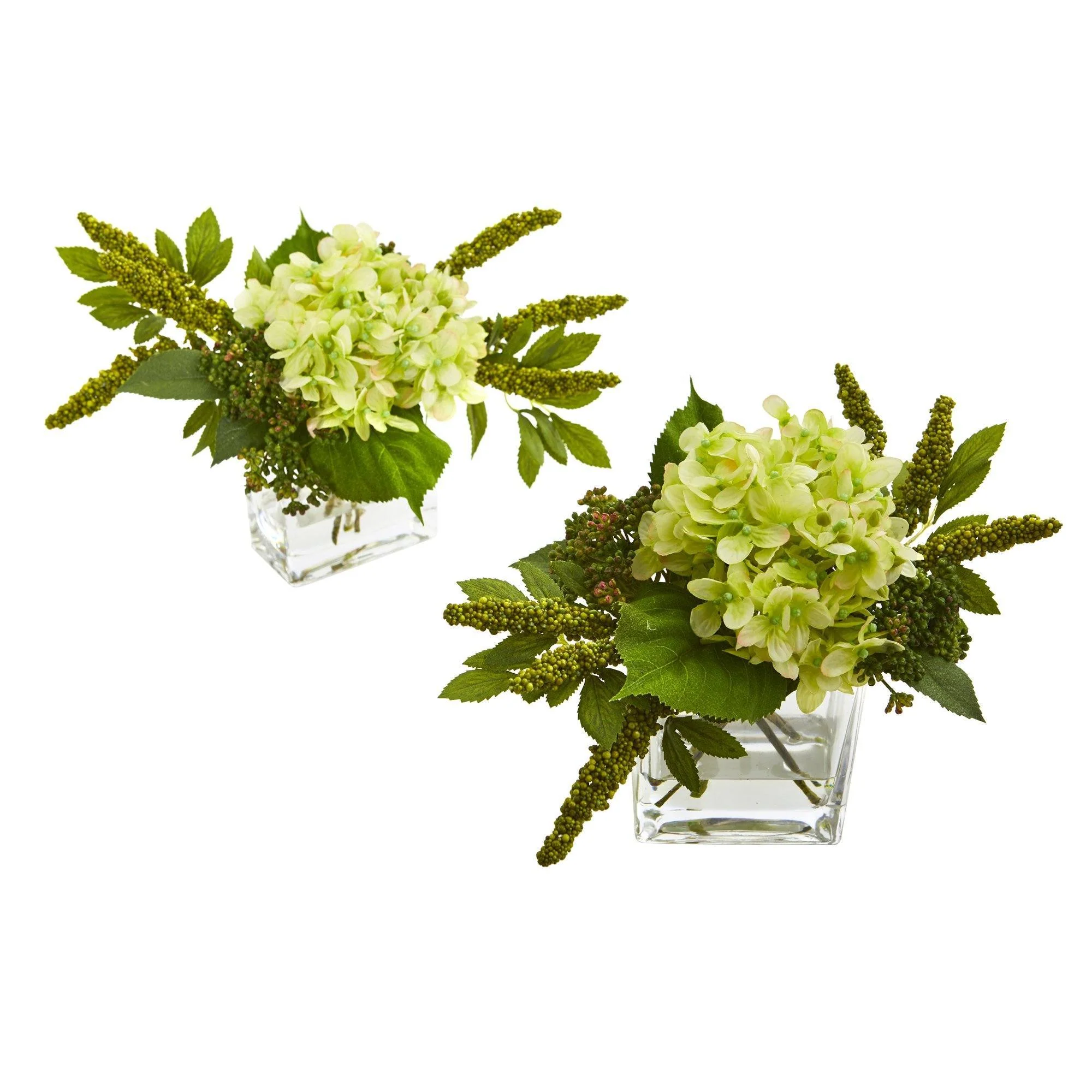 Hydrangea Artificial Arrangement in Vase (Set of 2) - Image 7