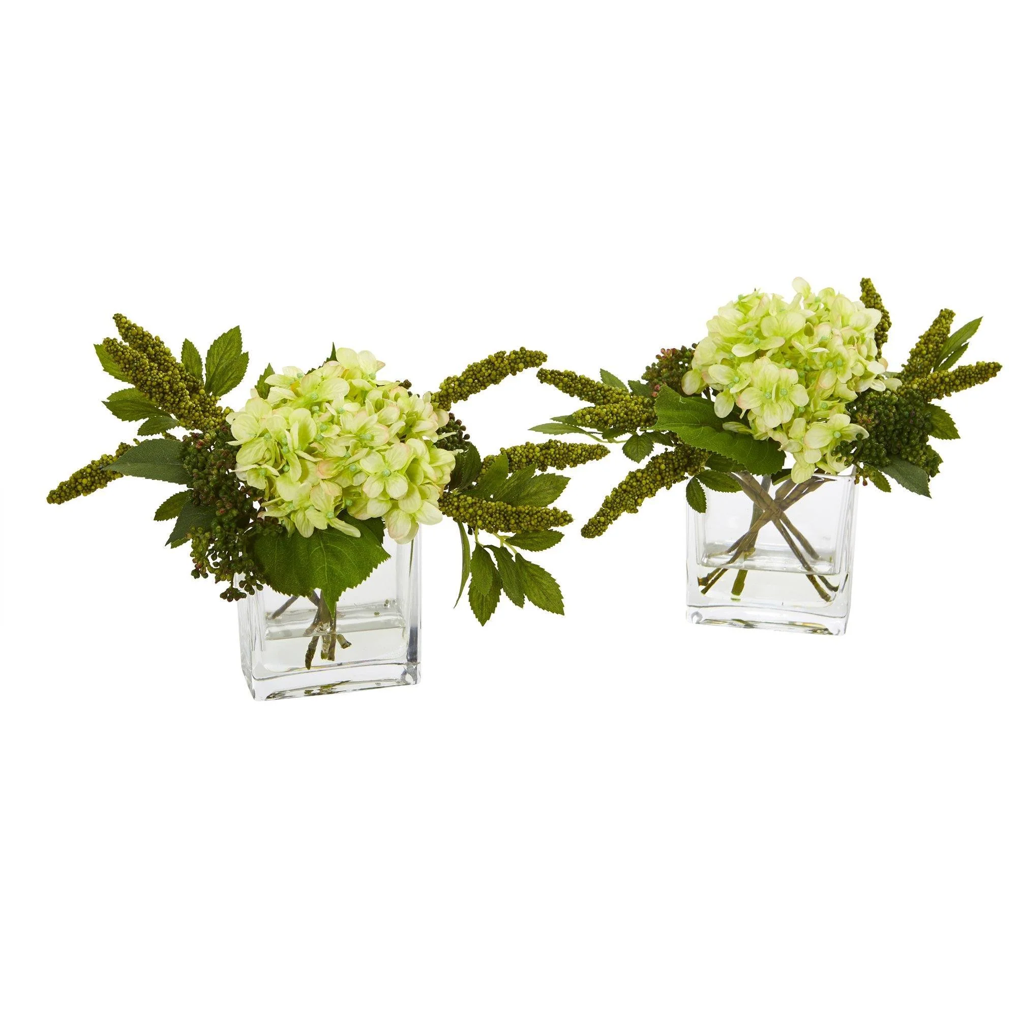 Hydrangea Artificial Arrangement in Vase (Set of 2) - Image 8