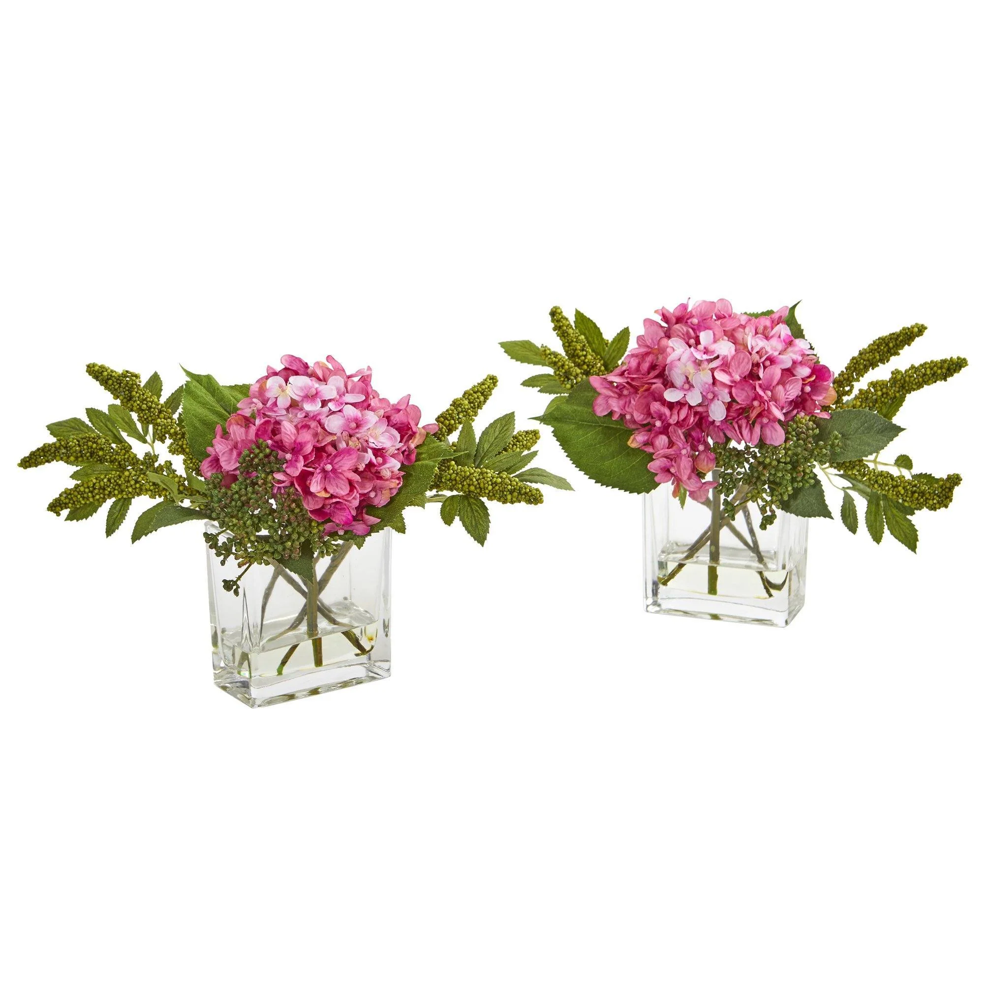 Hydrangea Artificial Arrangement in Vase (Set of 2) - Image 9
