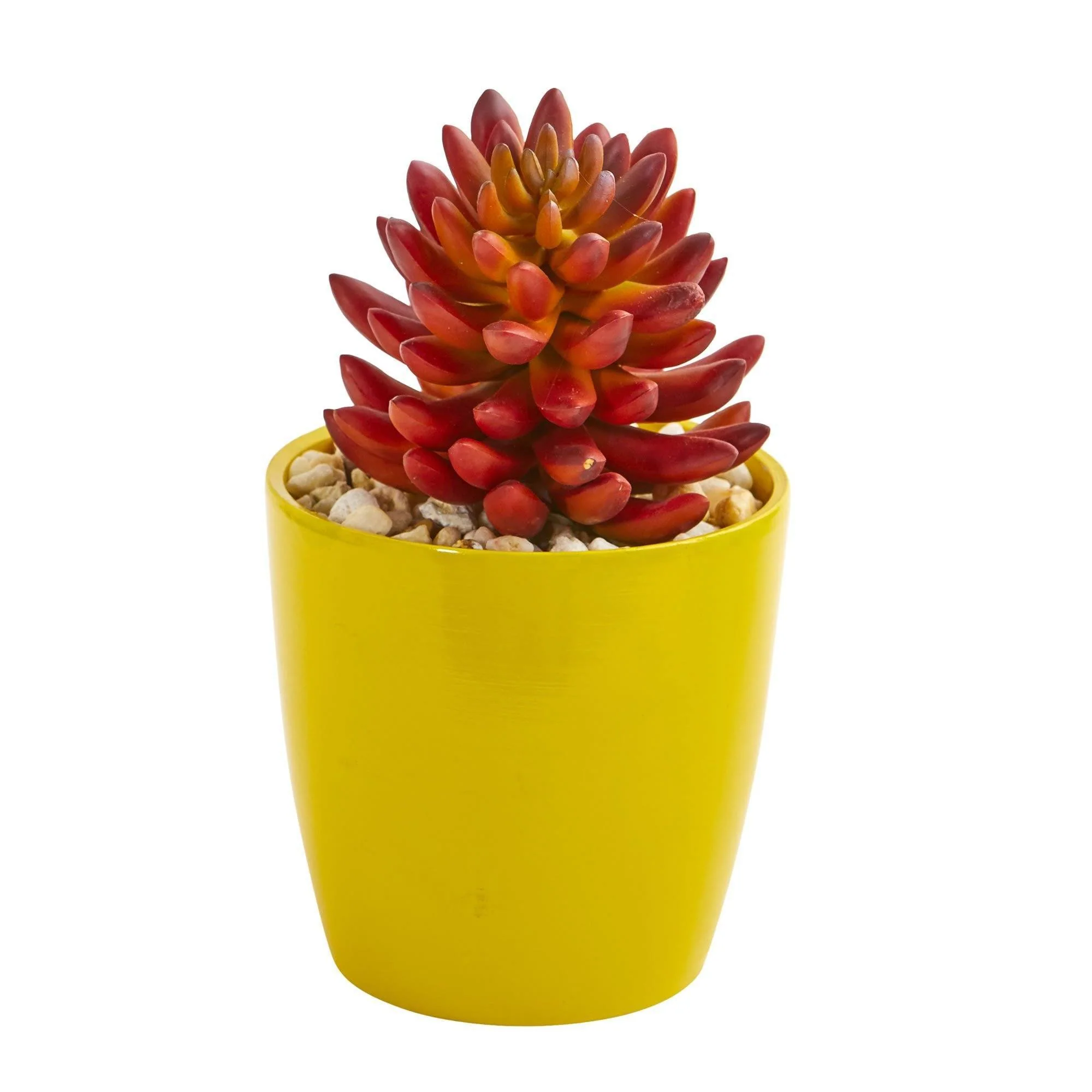 9” Mixed Succulent Artificial Plant in Yellow Vase (Set of 3) - Image 2