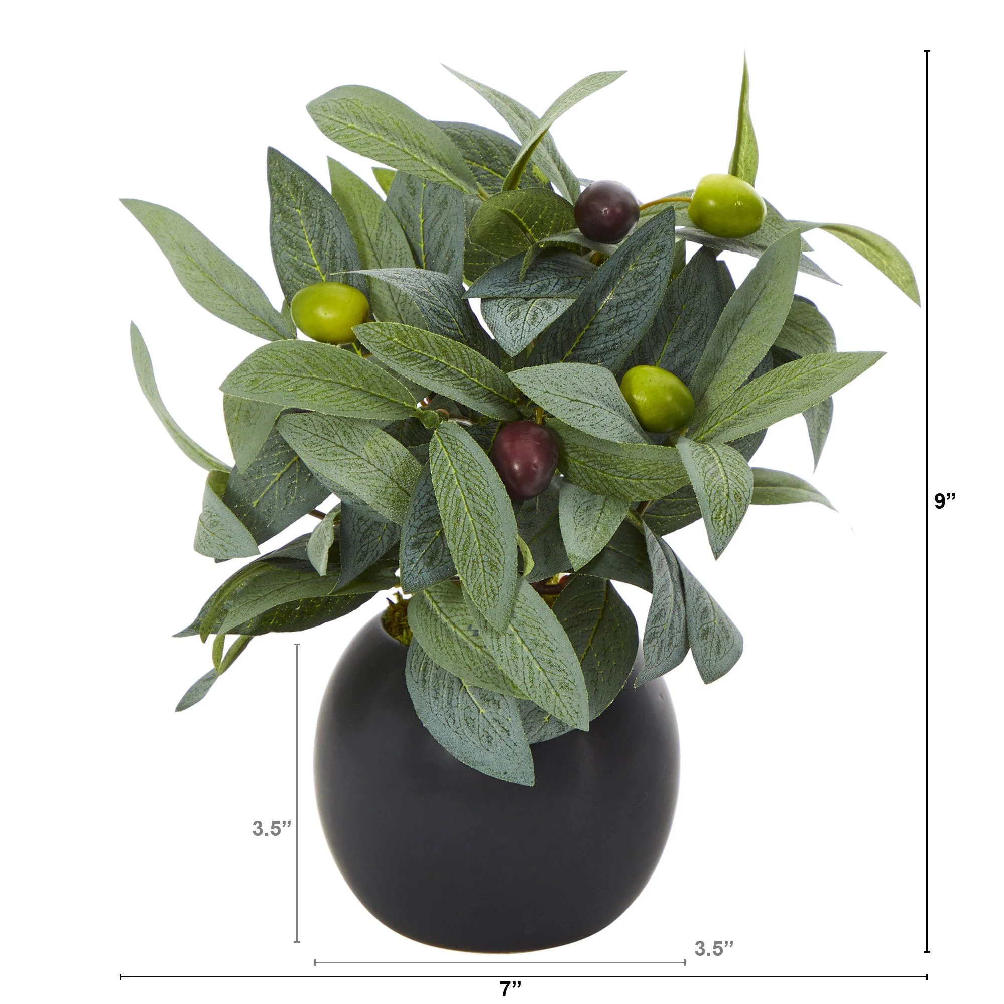 9” Olive Artificial Plant in Decorative Planter - Image 2