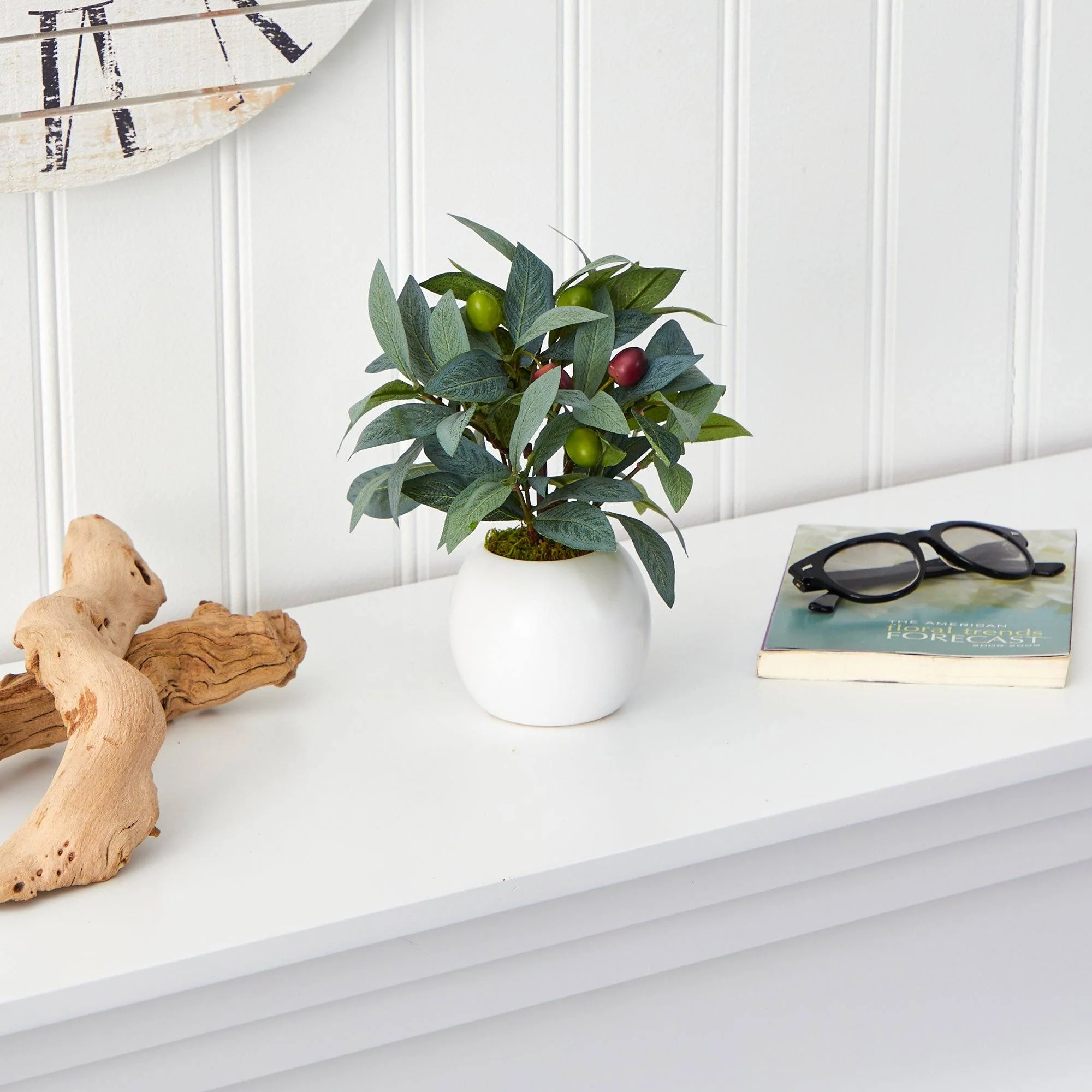 9” Olive Artificial Plant in Decorative Planter - Image 5