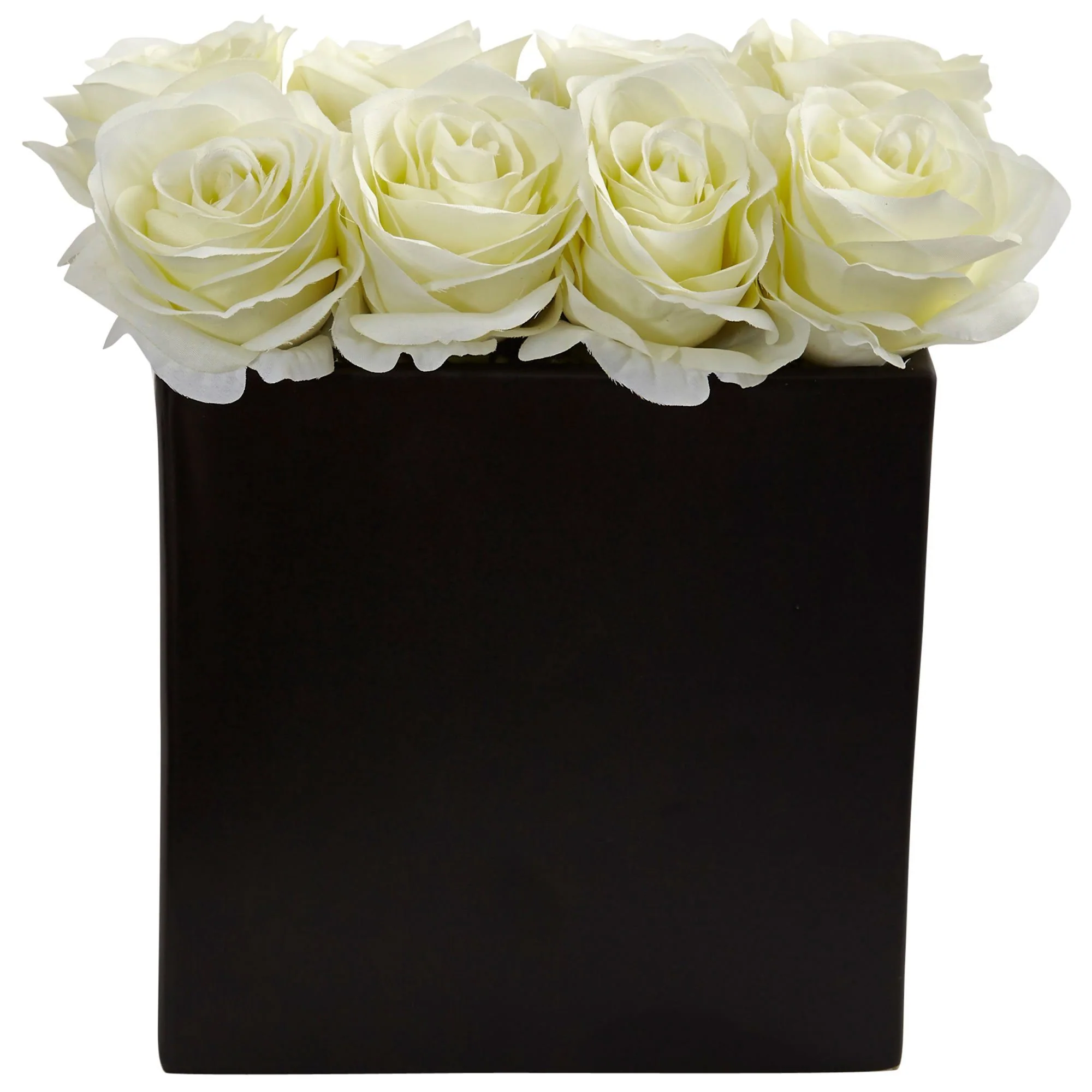 Roses Arrangement in Black Vase - Image 22