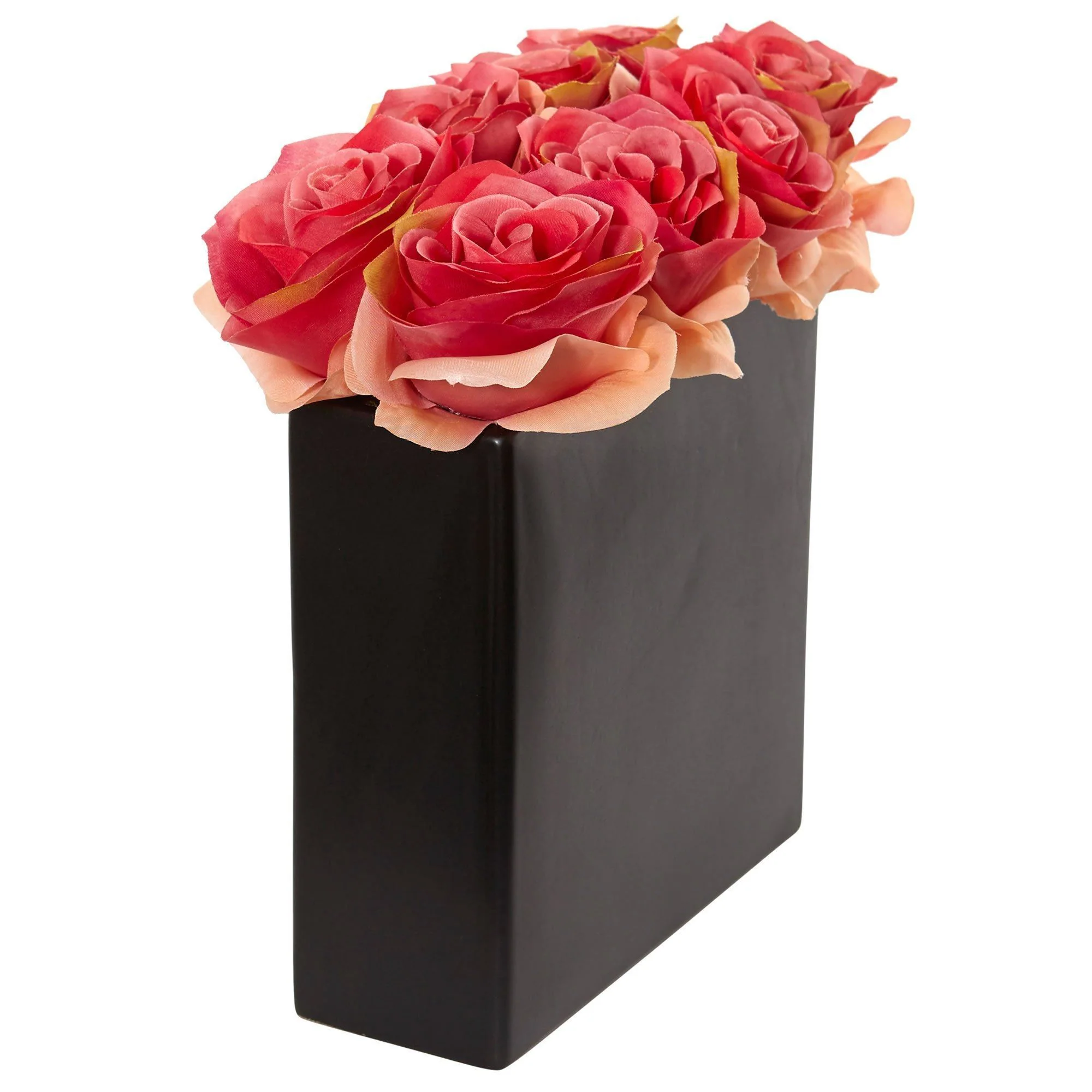 Roses Arrangement in Black Vase - Image 5
