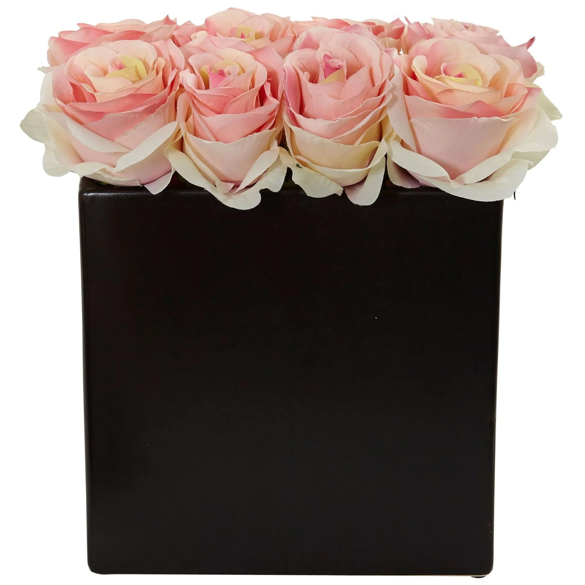 Roses Arrangement in Black Vase - Image 7