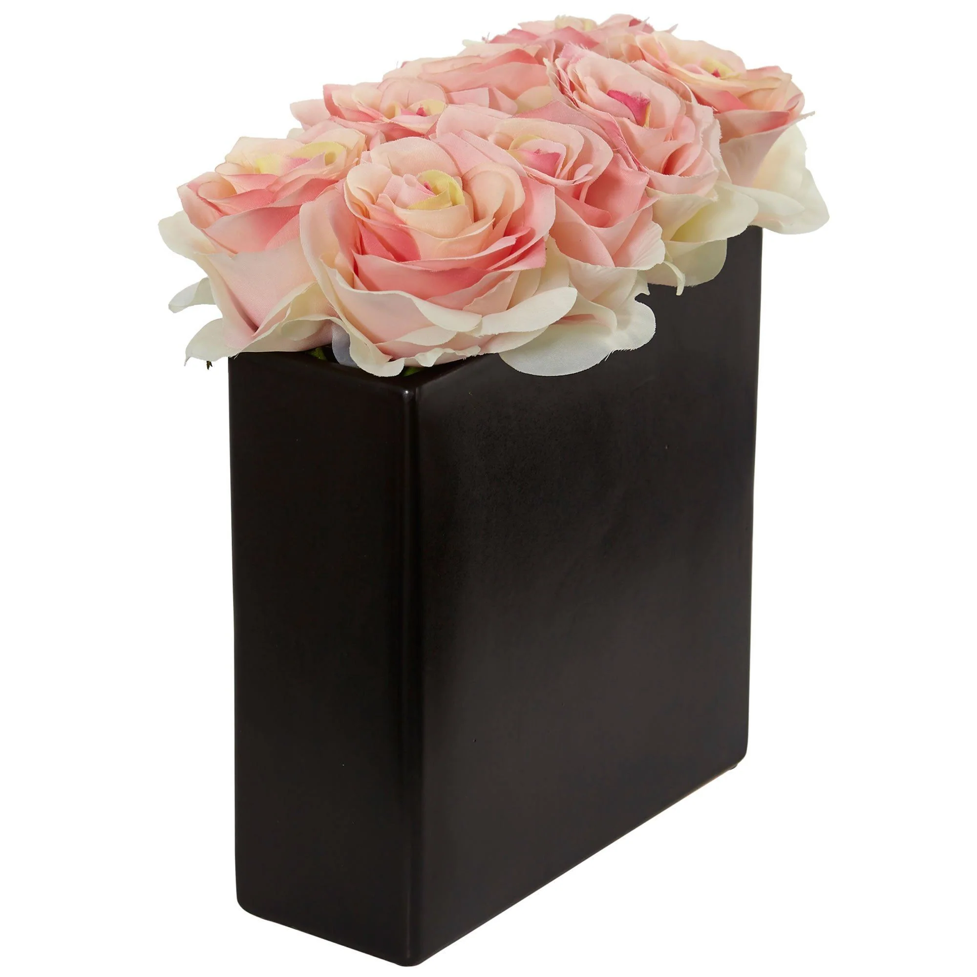 Roses Arrangement in Black Vase - Image 8
