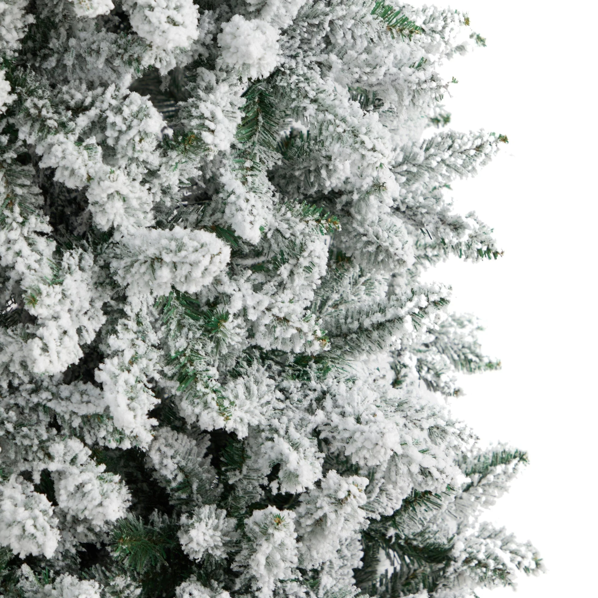 9’ Slim Flocked Montreal Fir Artificial Christmas Tree with 1860 Bendable Branches - Image 2