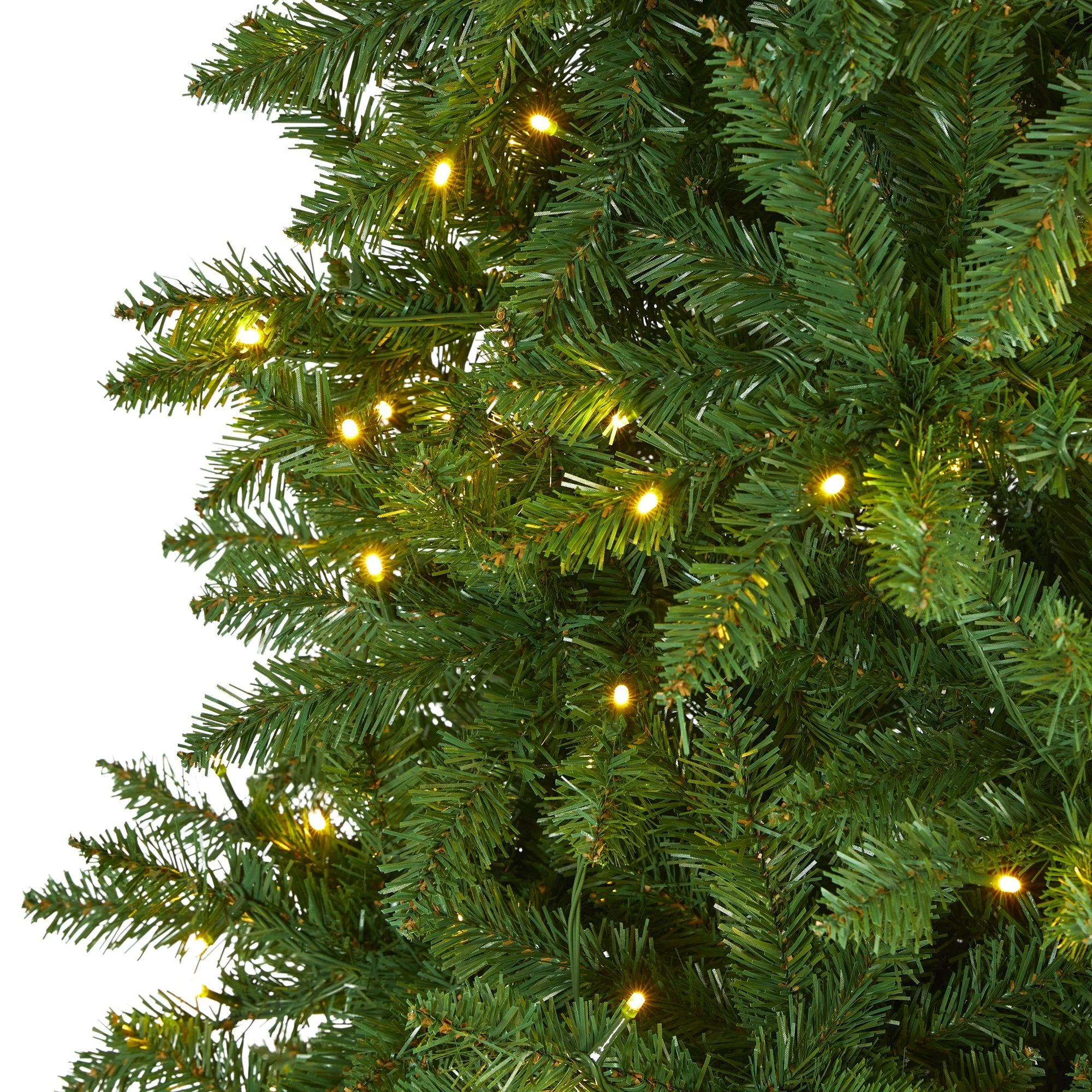 9’ Slim Green Mountain Pine Artificial Christmas Tree with 600 Clear LED Lights - Image 3