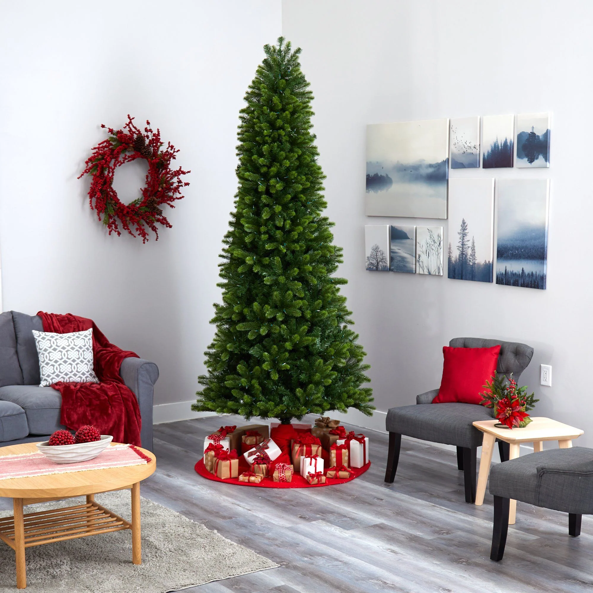9' Slim Virginia Spruce Artificial Christmas Tree - Image 6