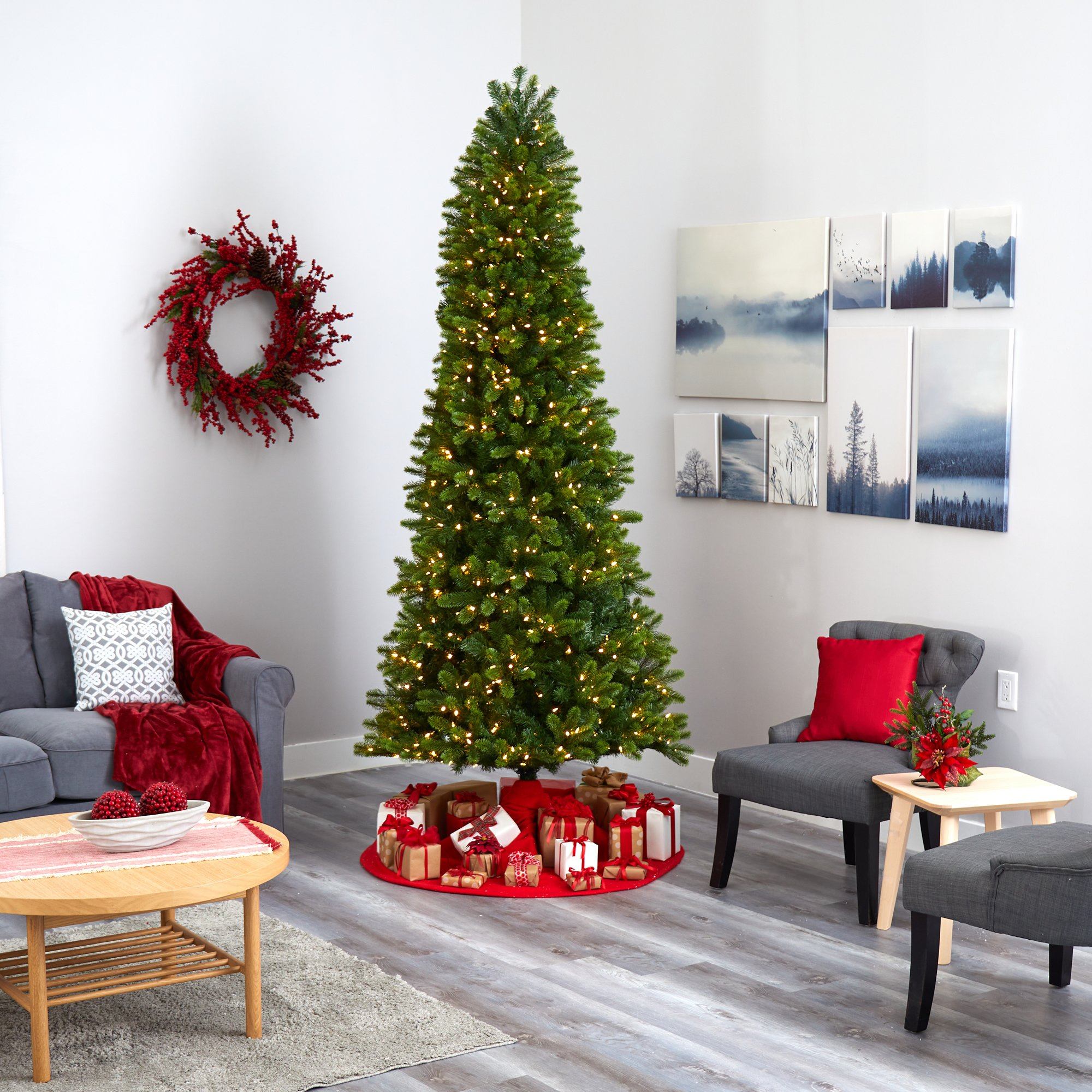 9' Slim Virginia Spruce Artificial Christmas Tree - Image 8