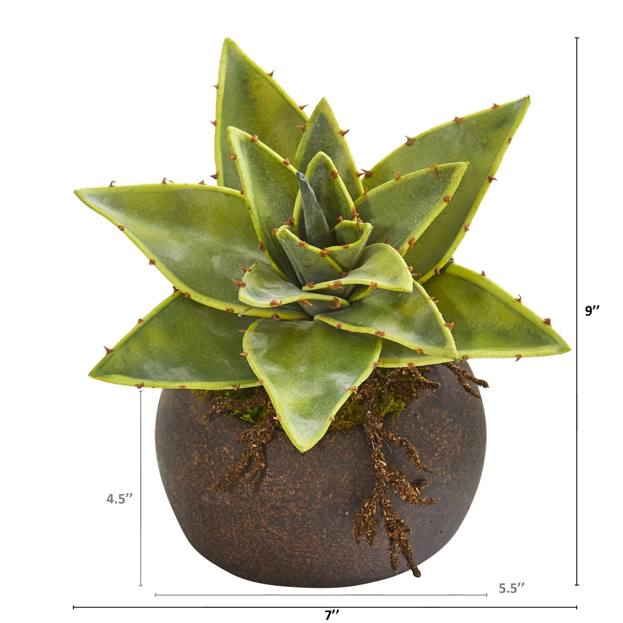9” Succulent Artificial Plant in Stone Planter - Image 2