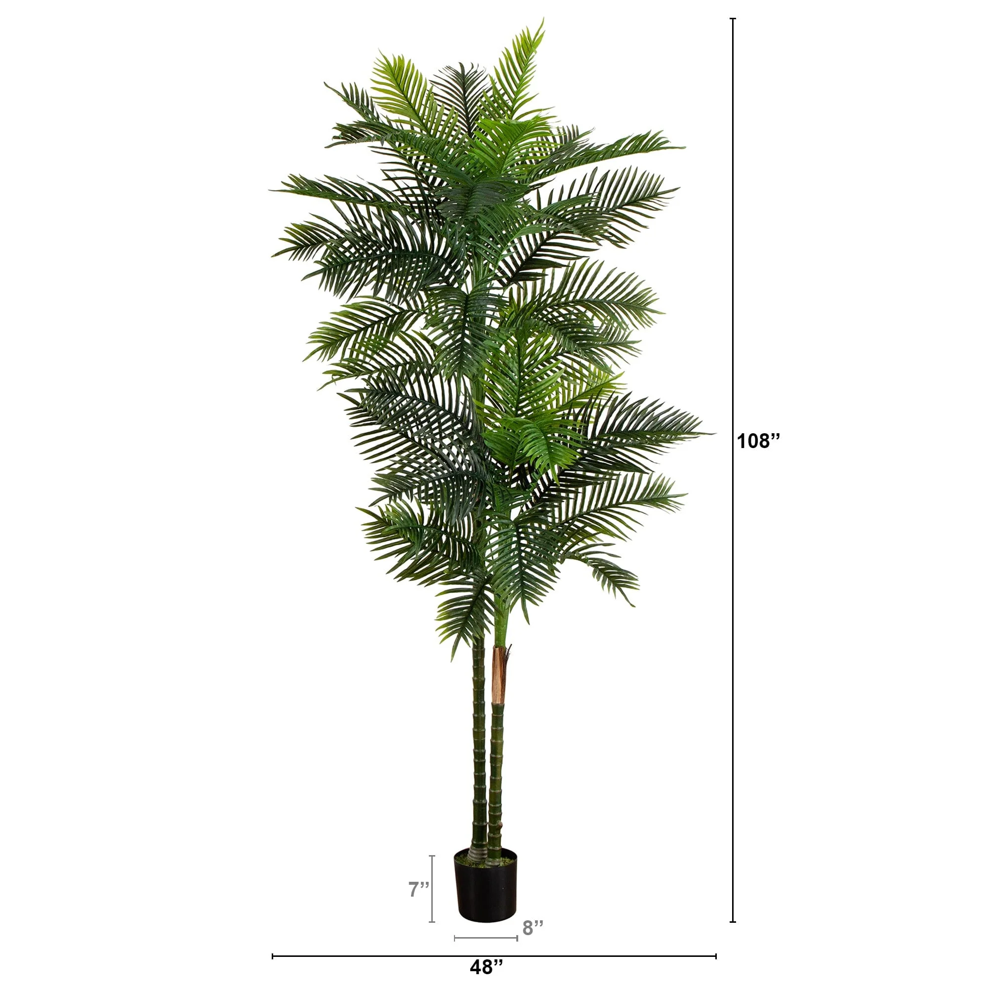 9’ UV Resistant Artificial Double Robellini Palm Tree (Indoor/Outdoor) - Image 5