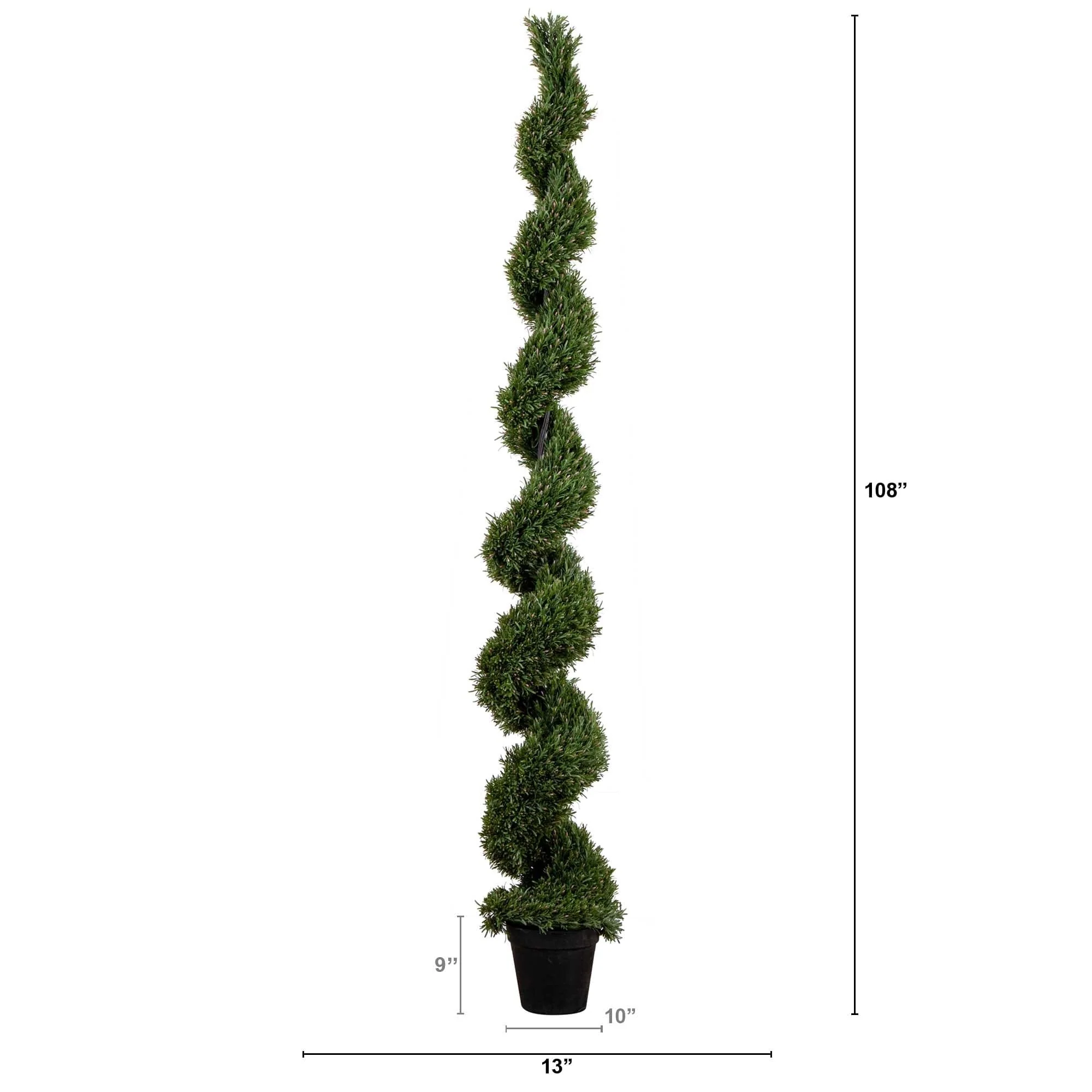 9' UV Resistant Artificial Rosemary Spiral Topiary Tree (Indoor/Outdoor) - Image 4