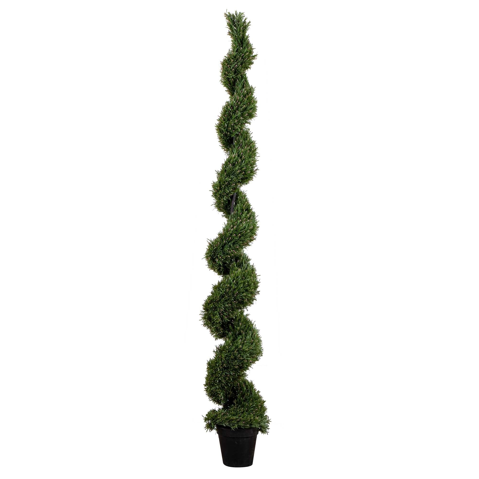 9' UV Resistant Artificial Rosemary Spiral Topiary Tree (Indoor/Outdoor) - Image 5