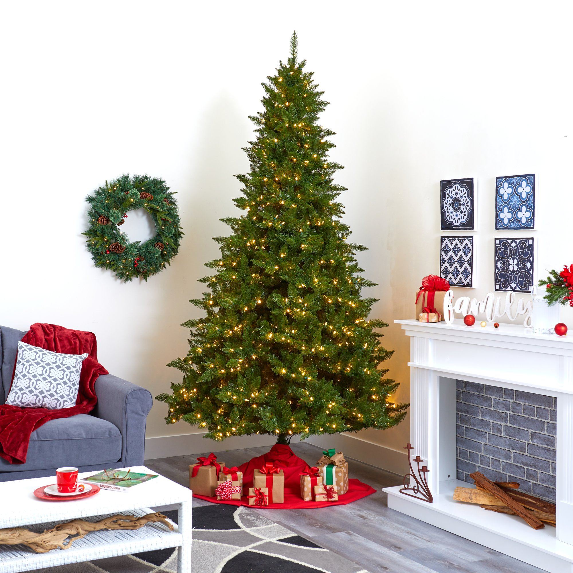 9' Vermont Spruce Artificial Christmas Tree with 850 Warm White (Multifunction) LED Lights with Instant Connect Technology and 1984 Bendable Branches - Image 10