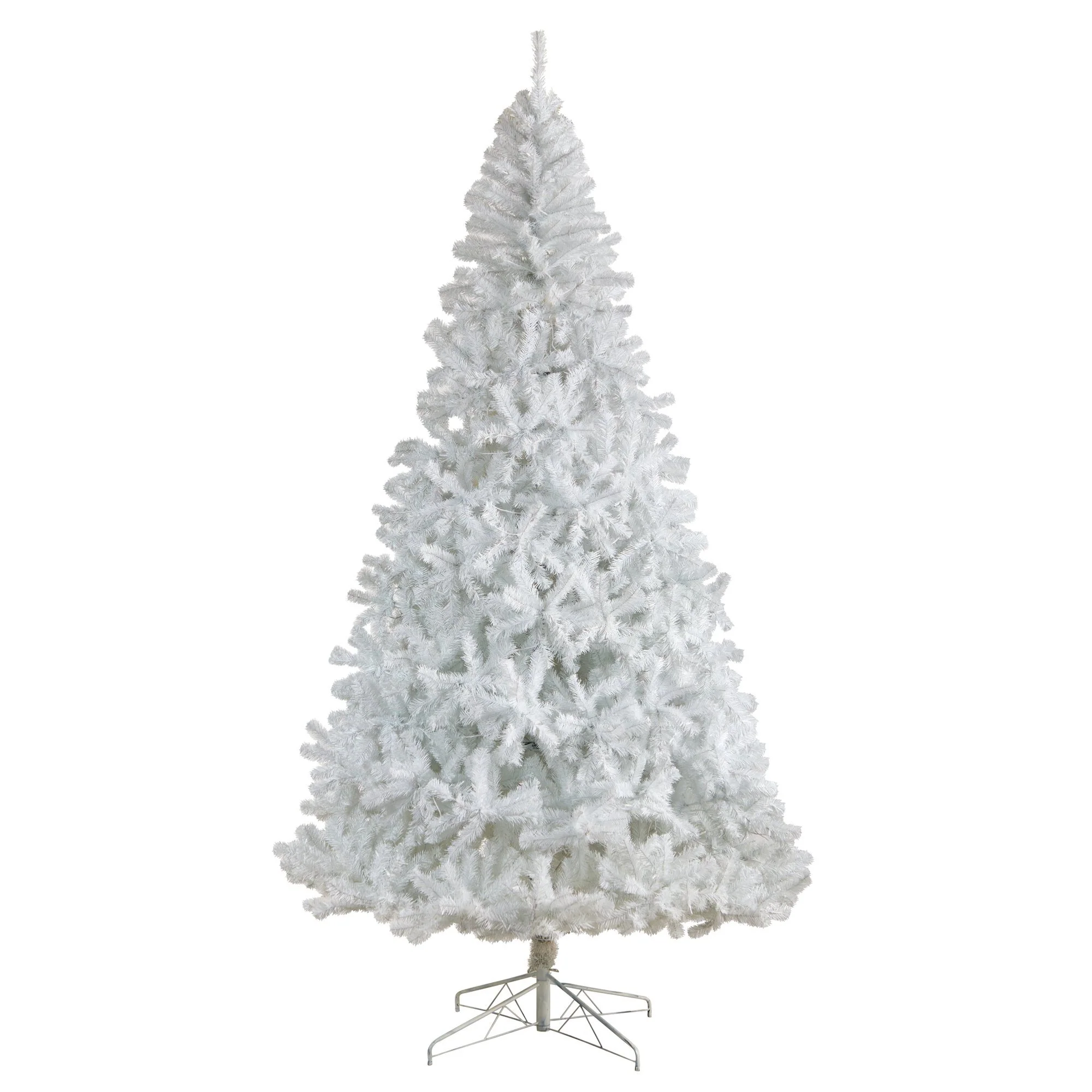 9' White Artificial Christmas Tree with 1860 Bendable Branches and 650 LED Lights - Image 3