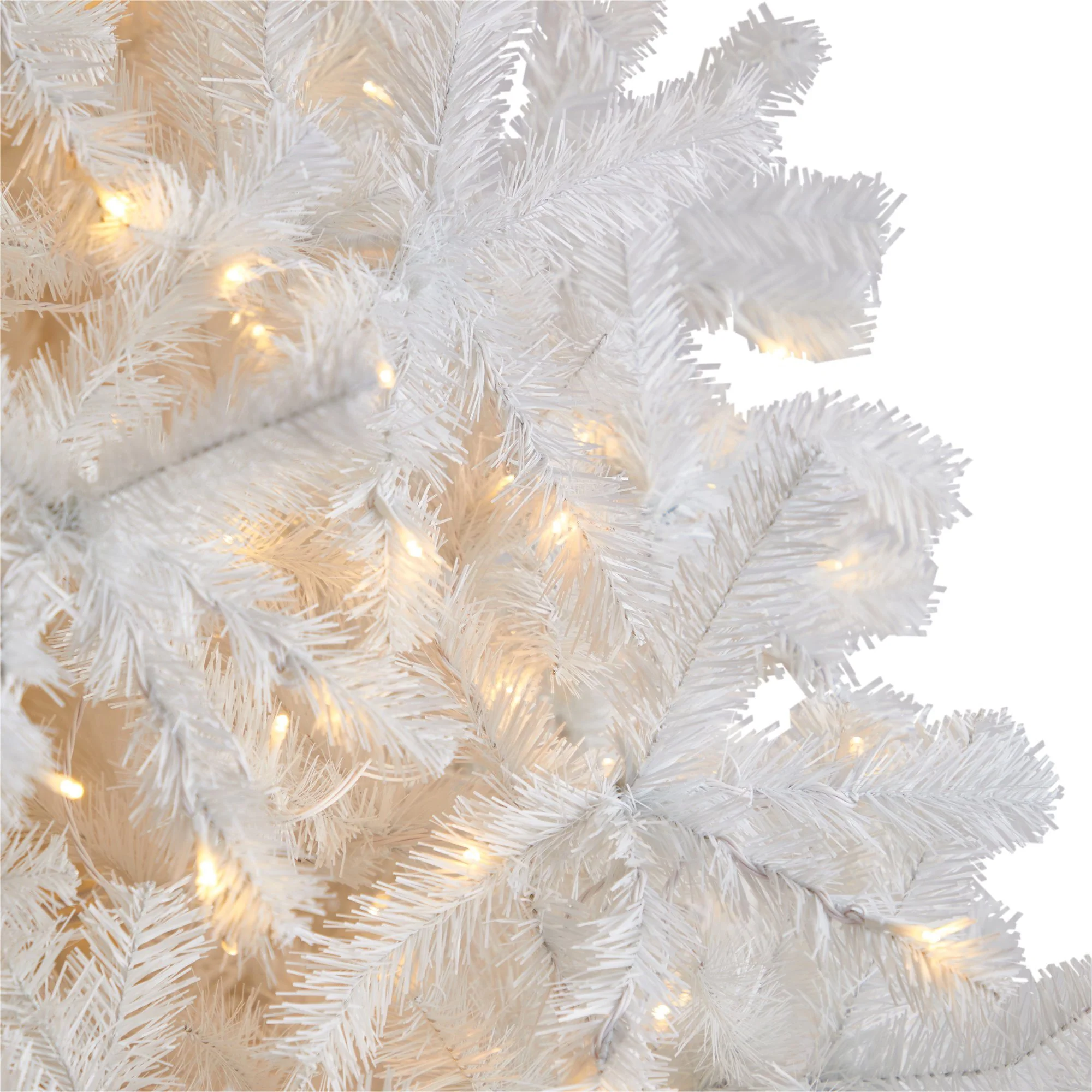 9' White Artificial Christmas Tree with 1860 Bendable Branches and 650 LED Lights - Image 4