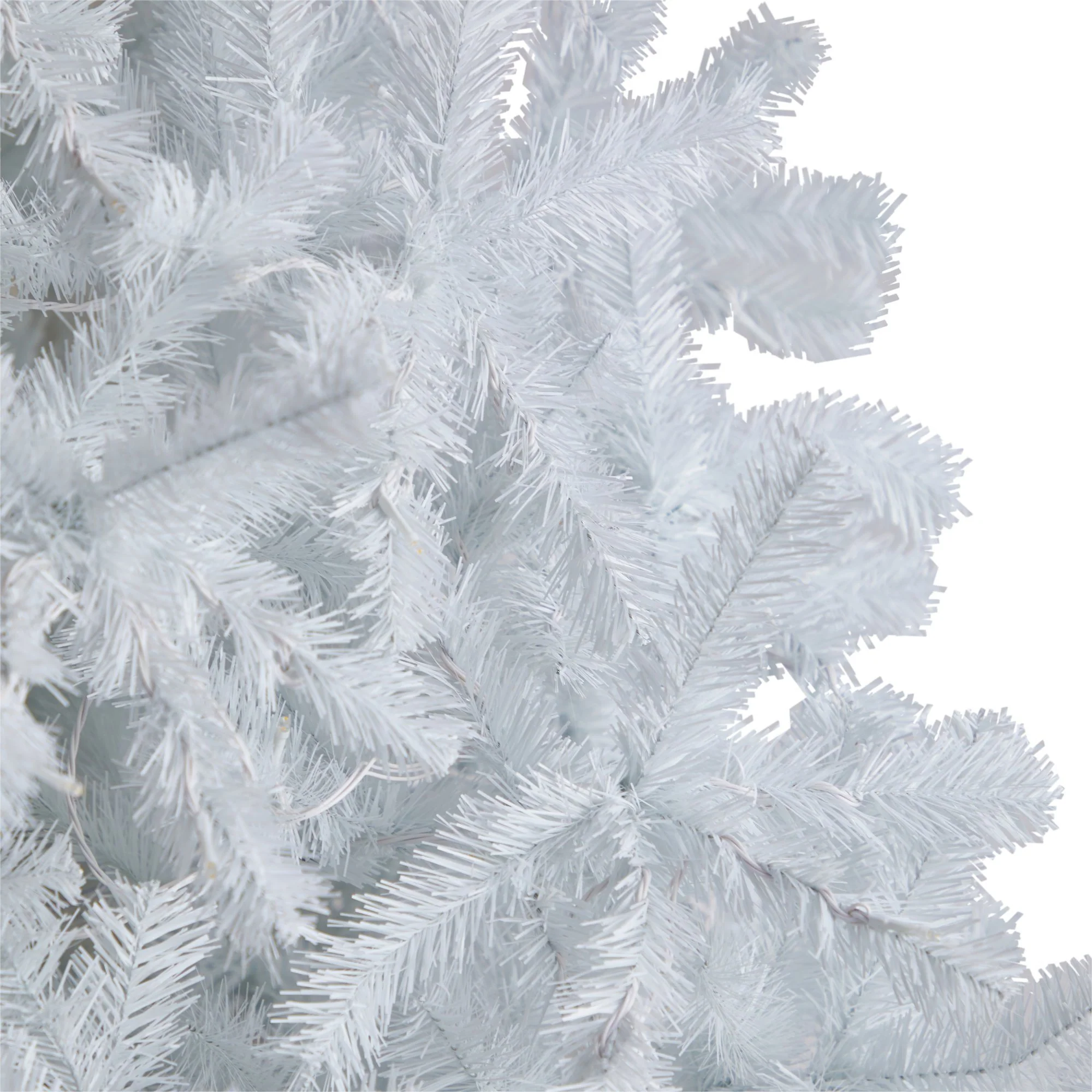 9' White Artificial Christmas Tree with 1860 Bendable Branches and 650 LED Lights - Image 5