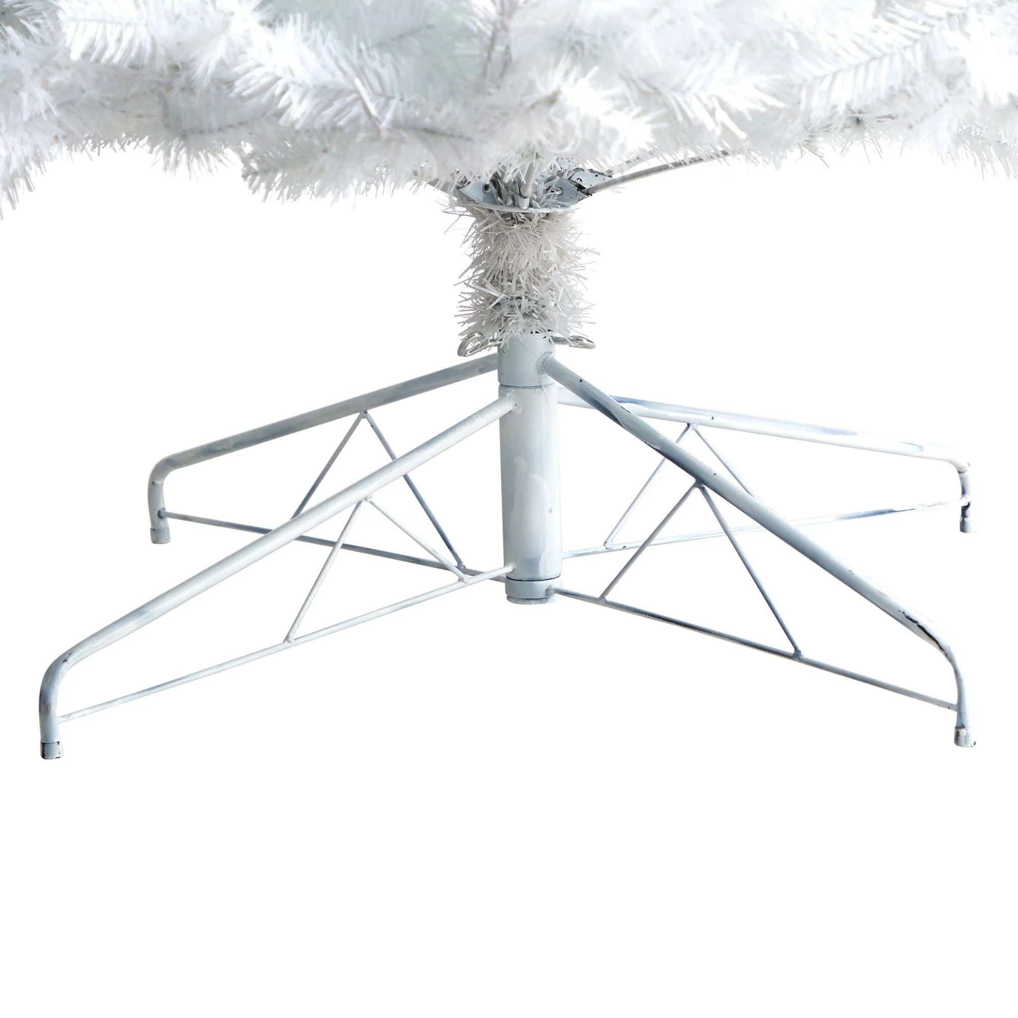 9' White Artificial Christmas Tree with 1860 Bendable Branches and 650 LED Lights - Image 6