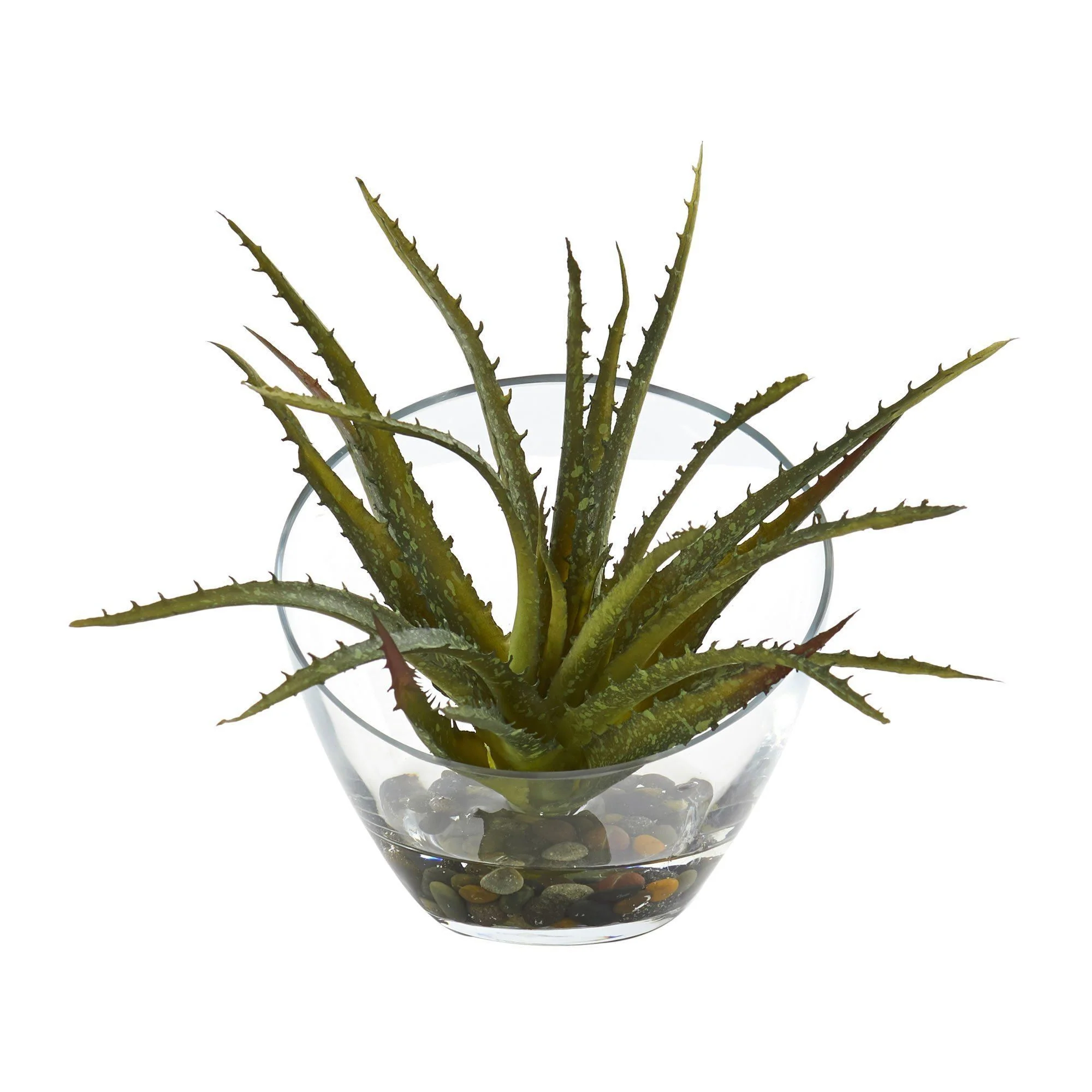Aloe Artificial Plant in Slanted Vase (Set of 2) - Image 2