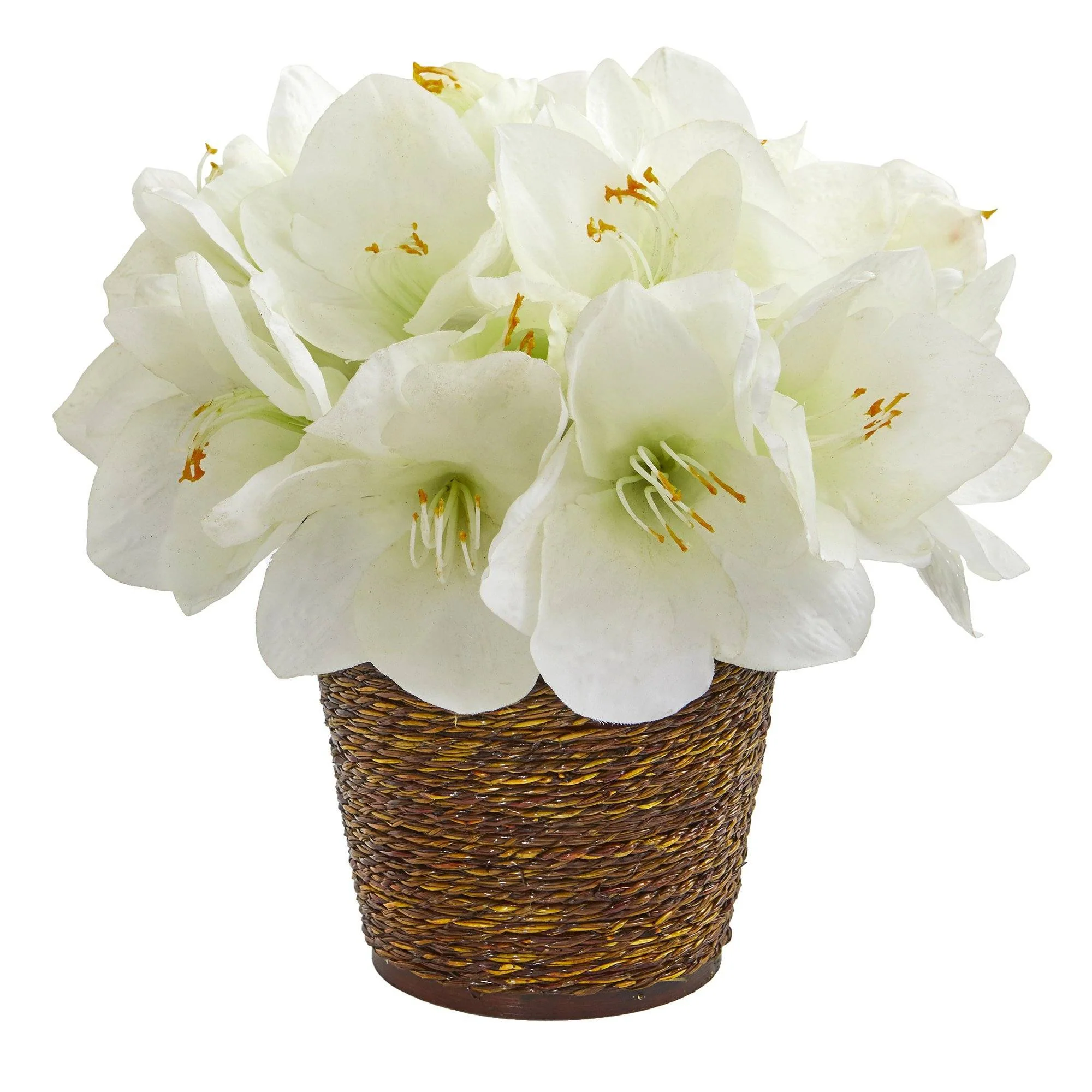 12” Amaryllis Artificial Arrangement in Basket