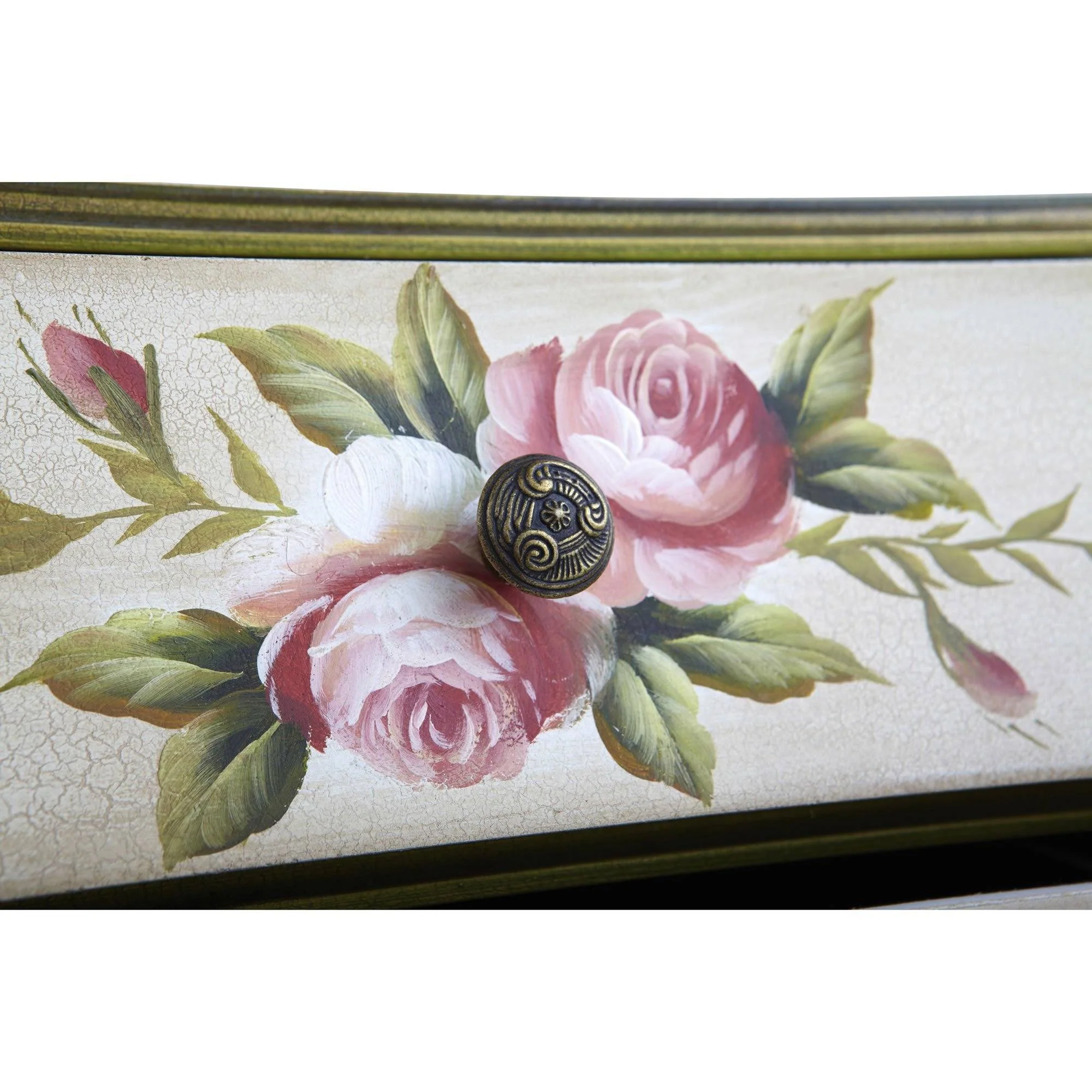 Antique Night Stand w/Floral Art - Image 6