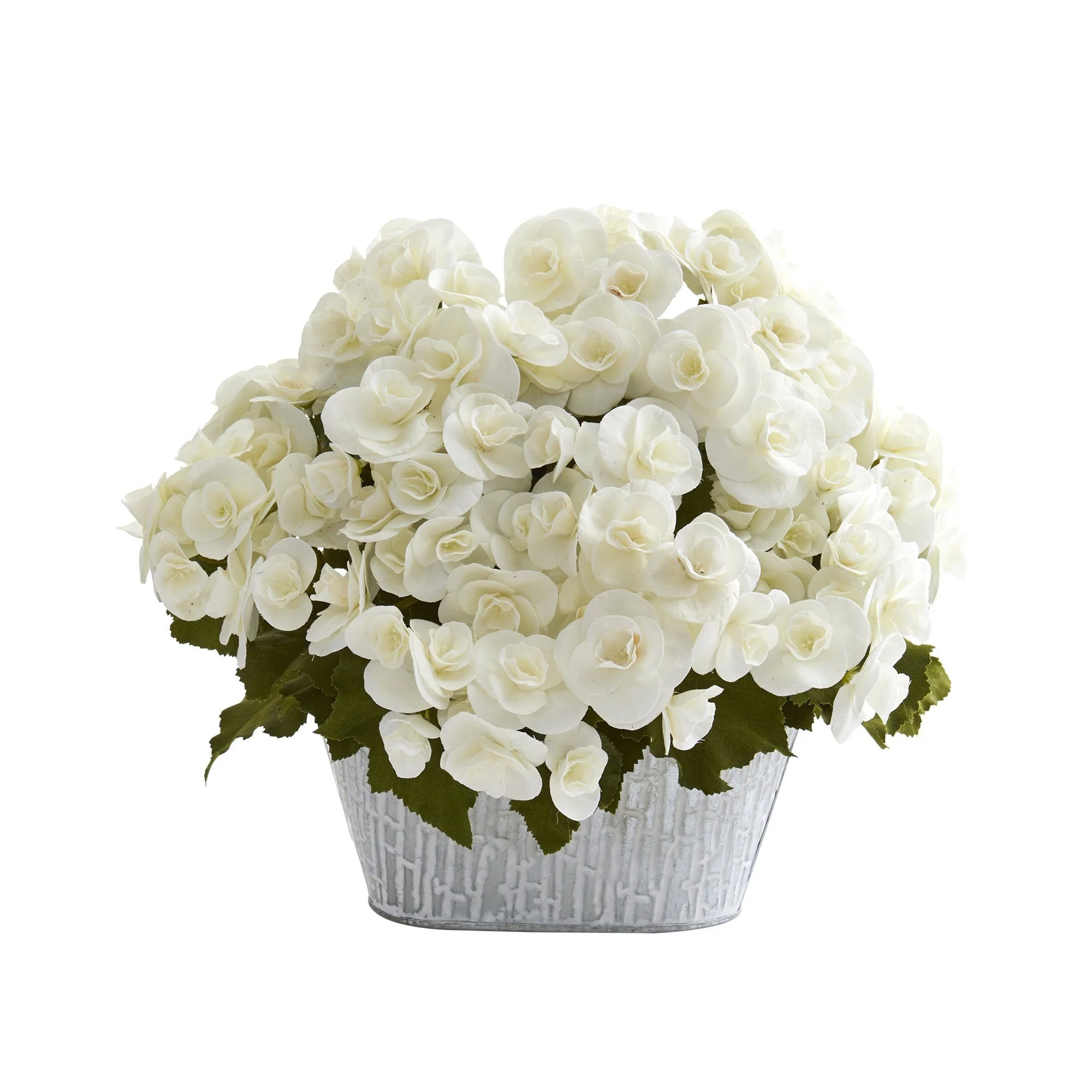 11” Begonia Artificial Arrangement in Decorative Planter - Image 3