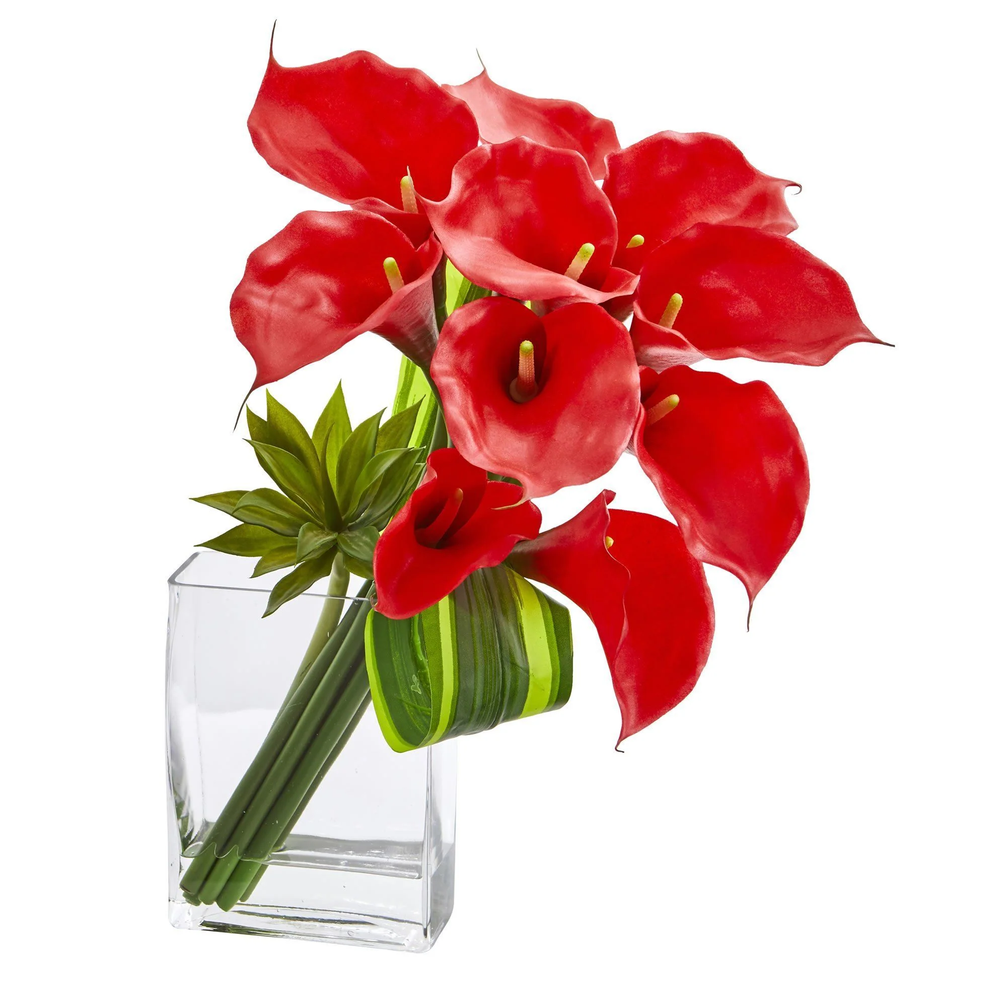 20’’ Calla Lily & Succulent Bouquet Artificial Arrangement - Image 2