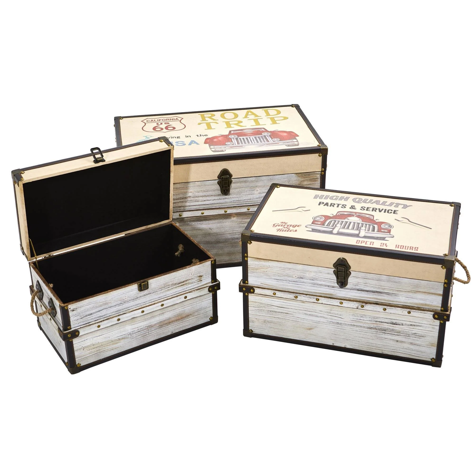 Classic Car Collection Trunk and Storage Boxes (Set of 3) - Image 2