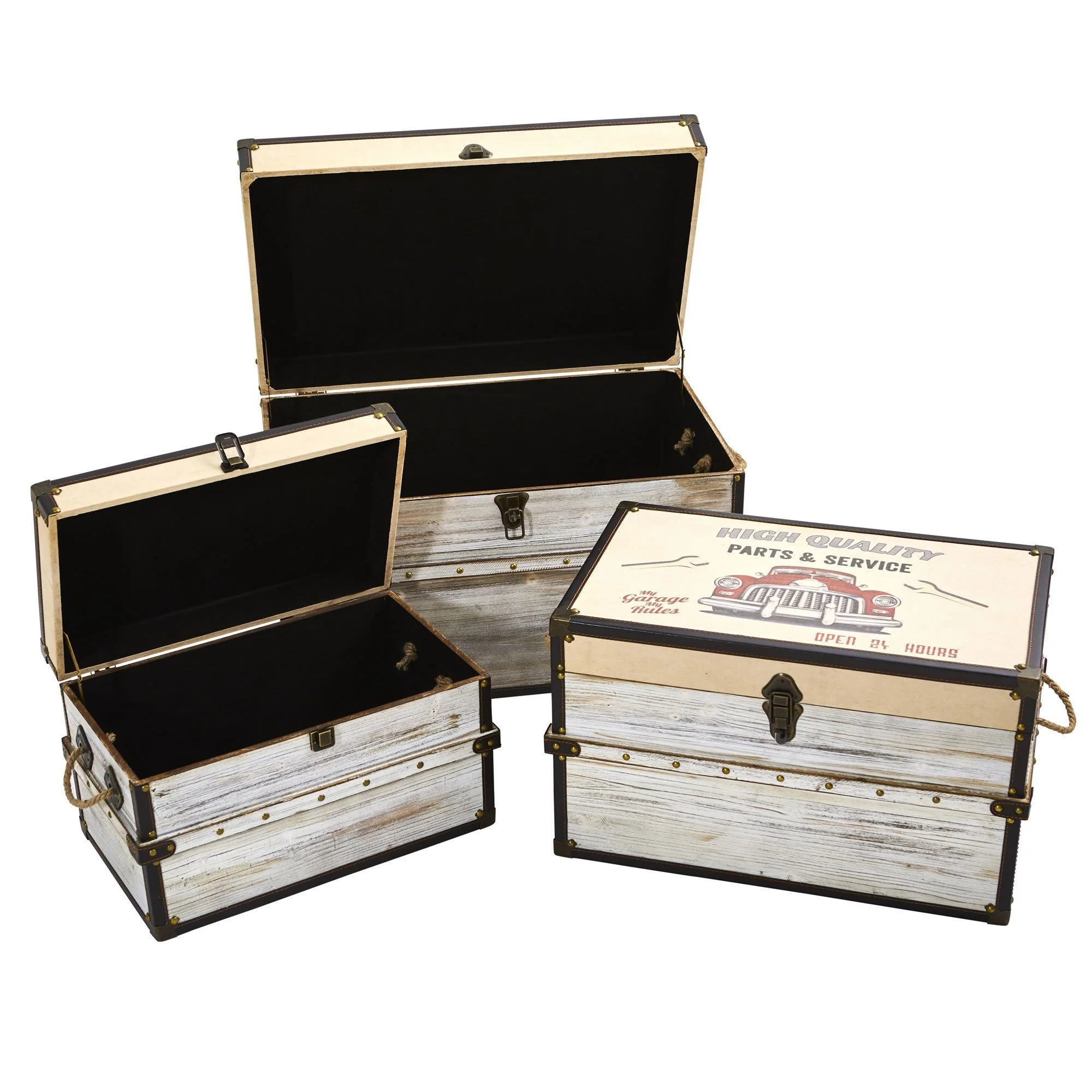 Classic Car Collection Trunk and Storage Boxes (Set of 3) - Image 3