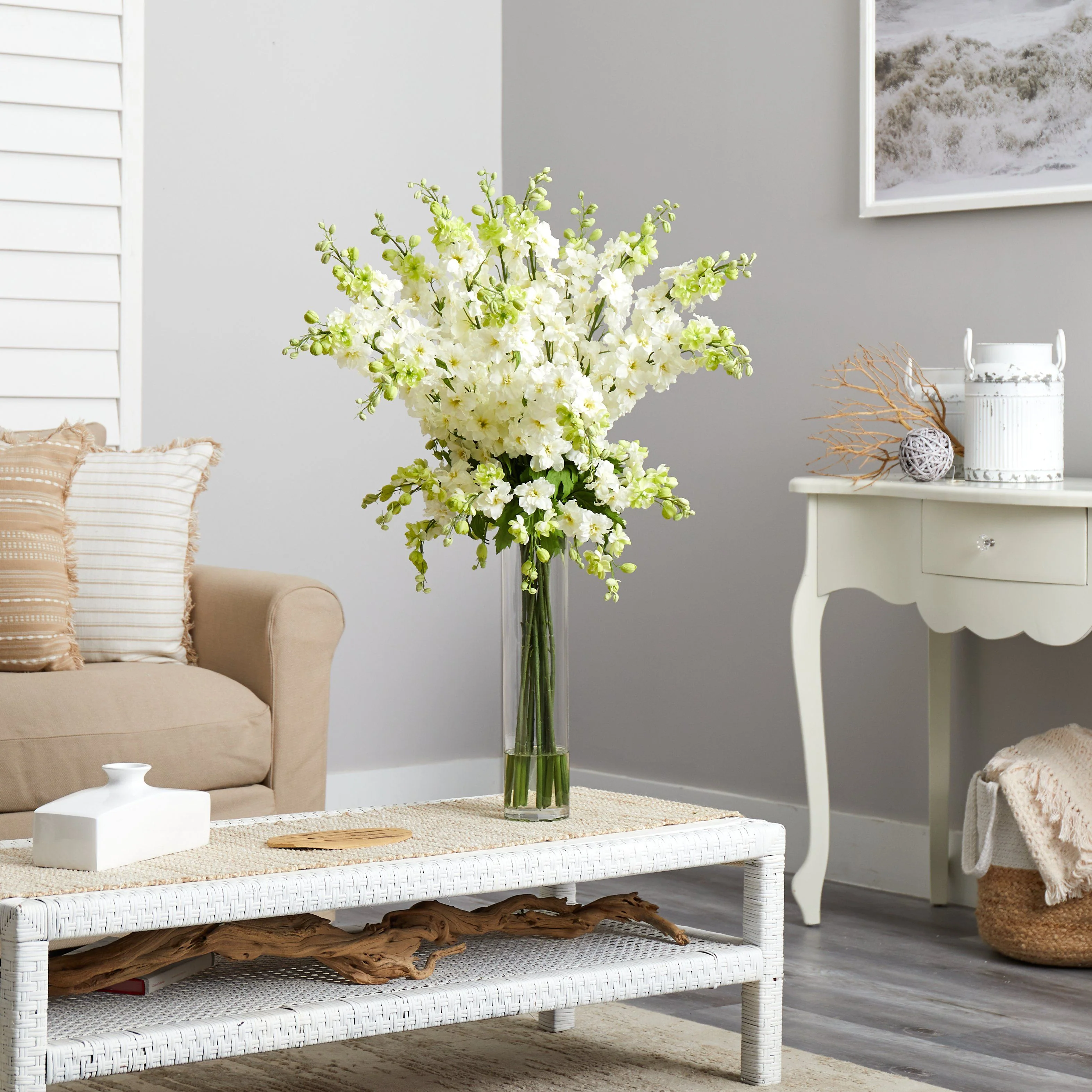 Delphinium Silk Flower Arrangement - Image 4