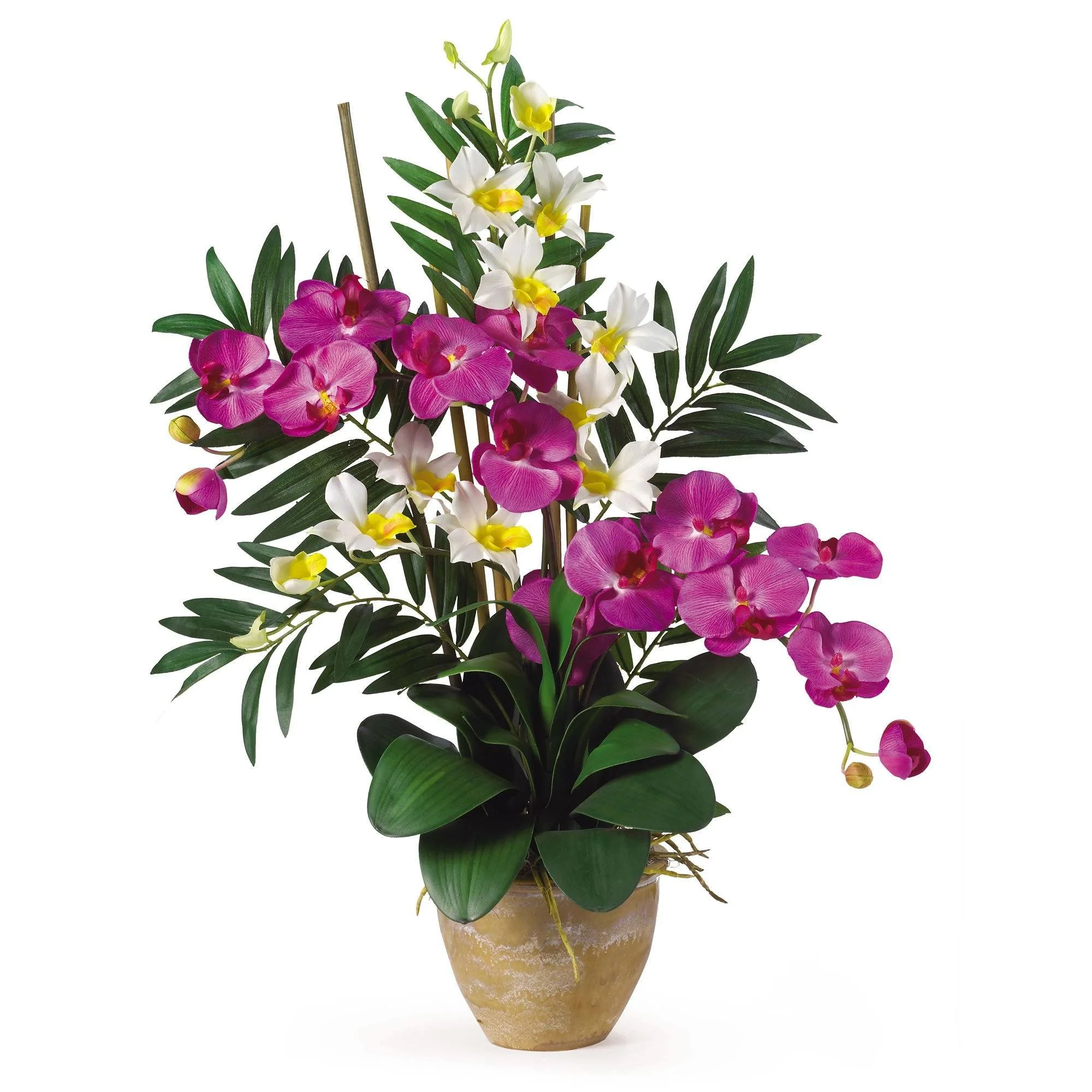Double Phal/Dendrobium Silk Flower Arrangement - Image 2