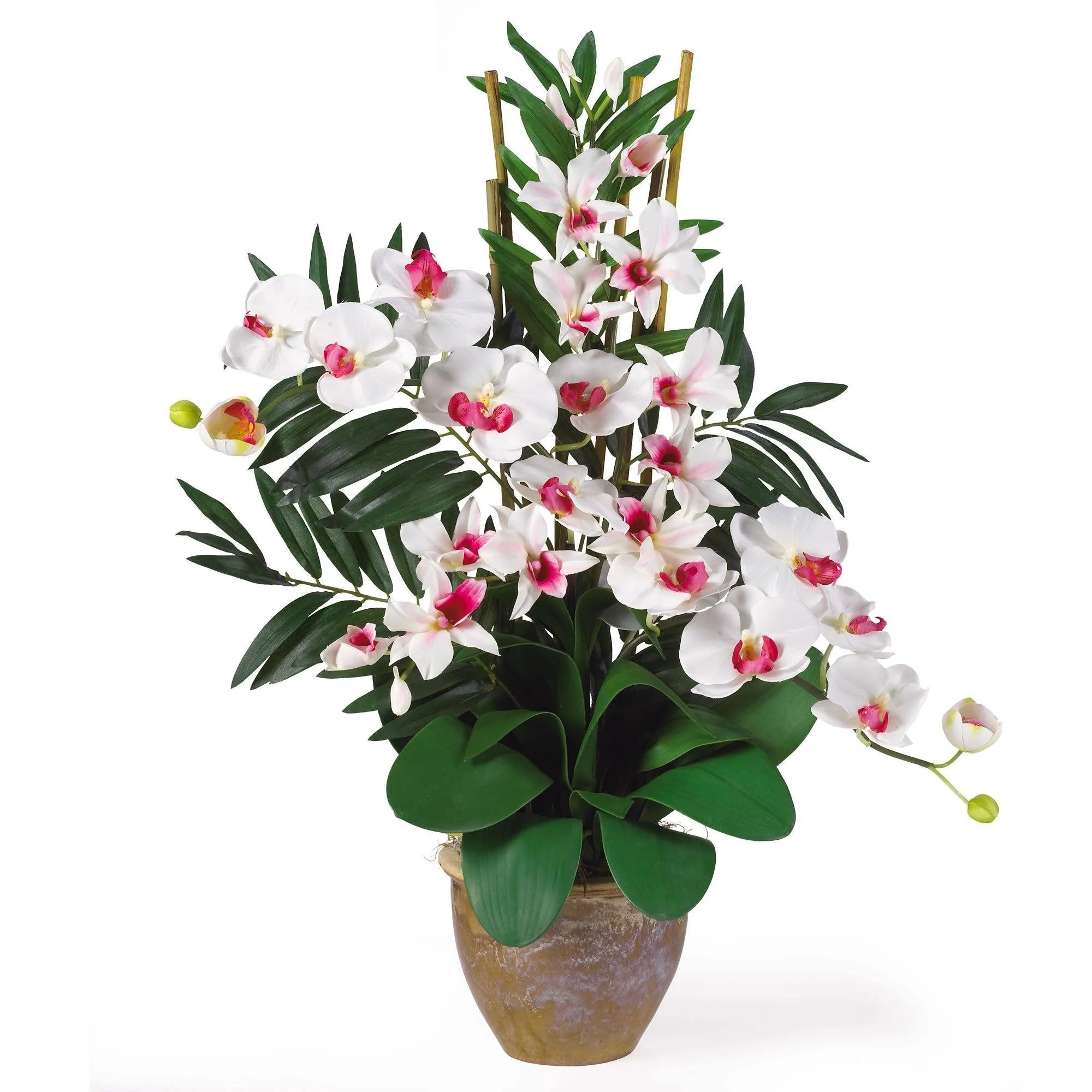 Double Phal/Dendrobium Silk Flower Arrangement - Image 4