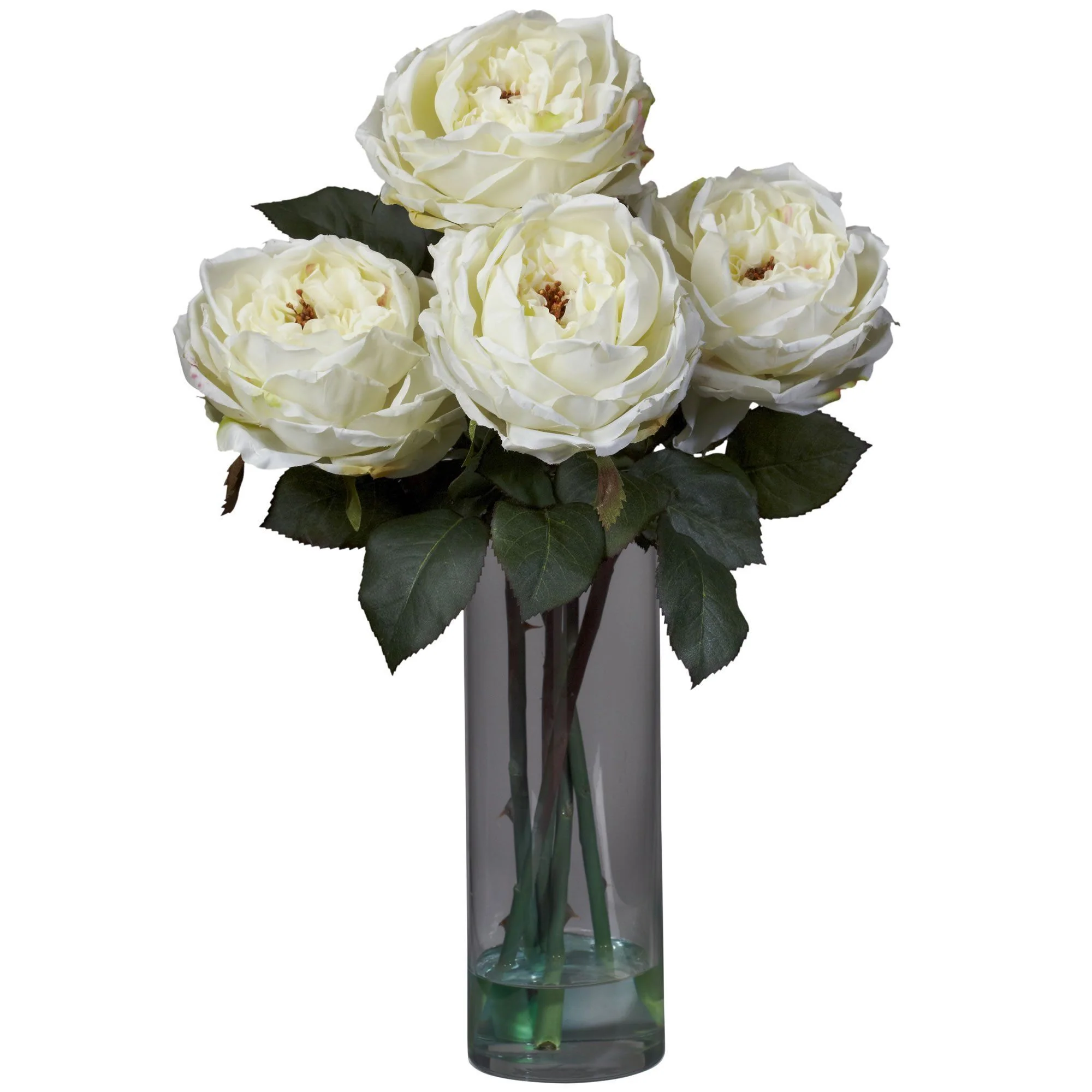 Fancy Rose w/Cylinder Vase Silk Flower Arrangement - Image 3